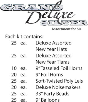 Grand Deluxe Silver New Year's Eve Party Kit