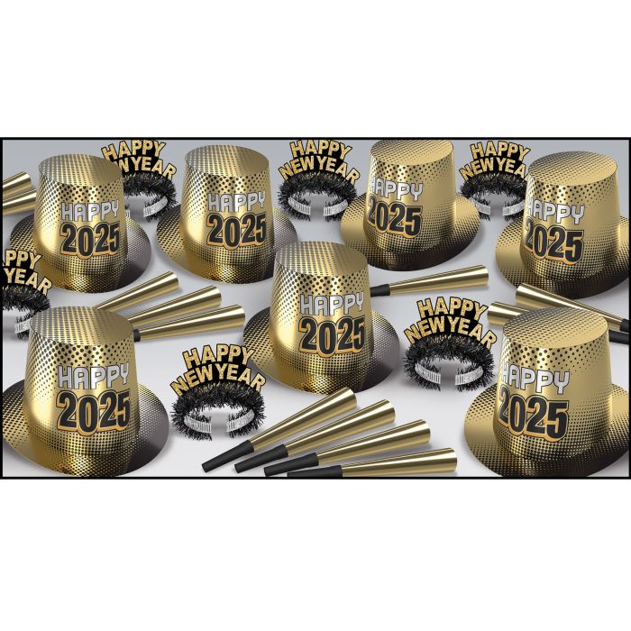 New Year "2025" Gold Party Kits for 50 People