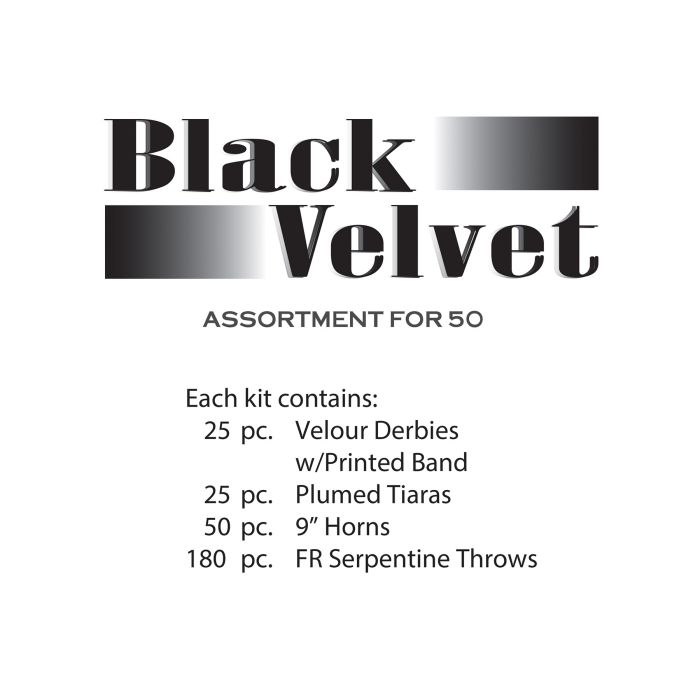 Beistle Black Velvet New Year's Eve Party Kit for 50 People