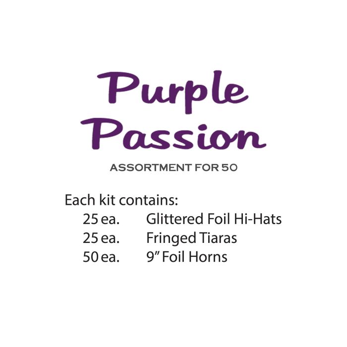 Purple Passion New Year's Eve Party Kit for 50 People