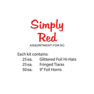 Simply Red New Year's Eve Party Kit for 50 People