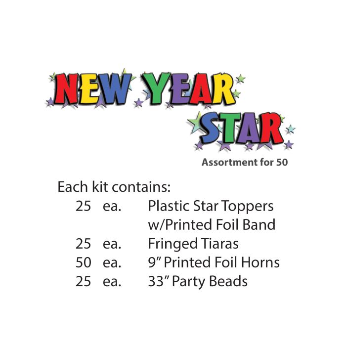 Beistle New Year Star Party Kit for 50 People