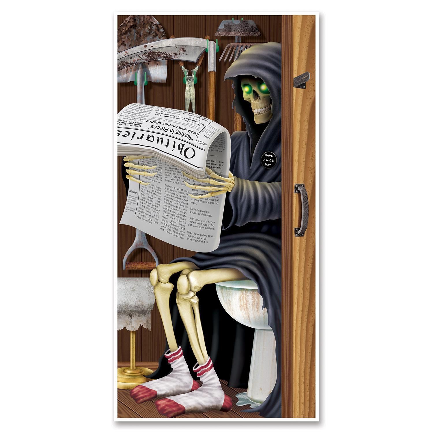 Beistle Halloween Grim Reaper Restroom Door Cover