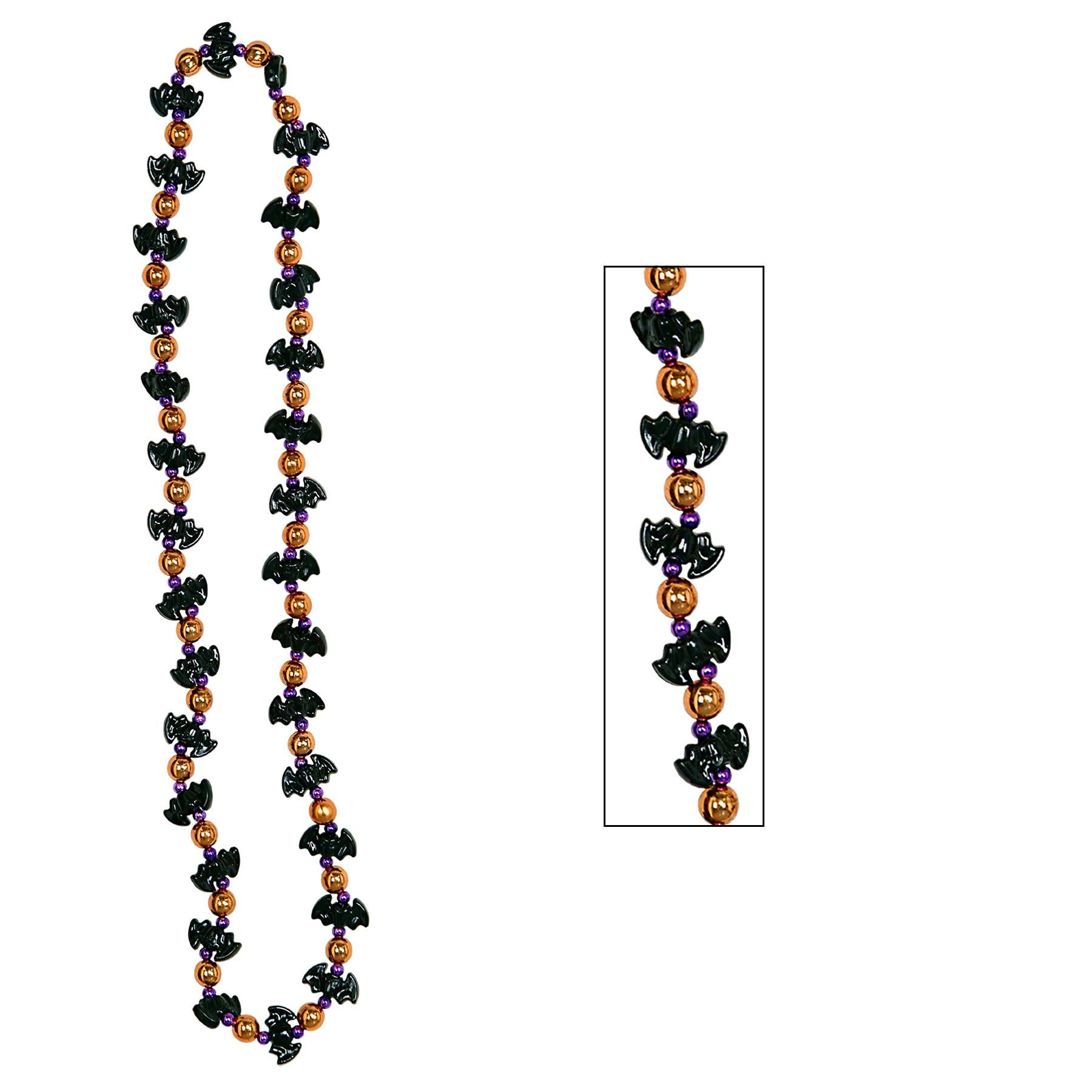 Beistle Halloween Bat Bead Necklaces