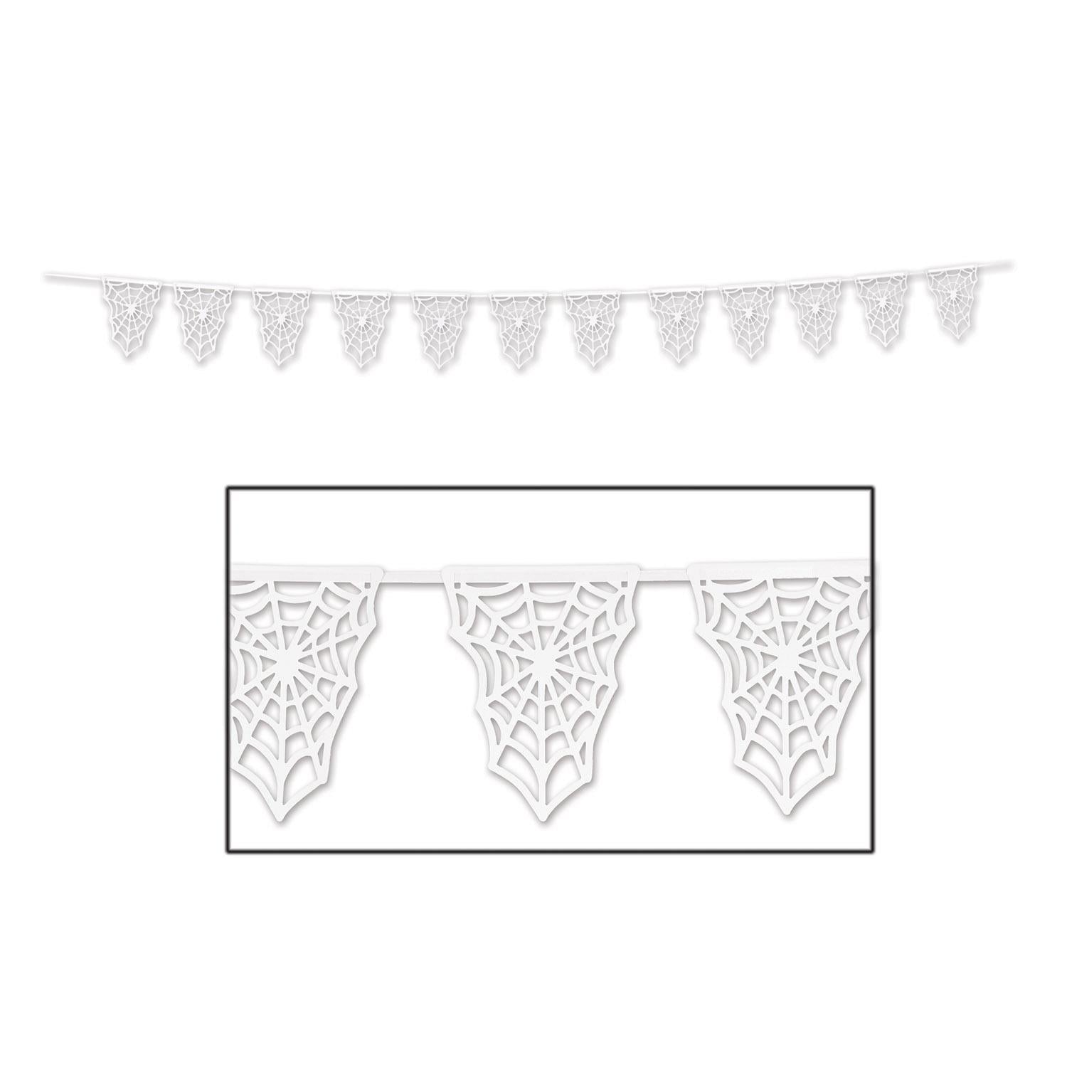 Beistle Halloween Die-Cut Spider Web Pennant Banner