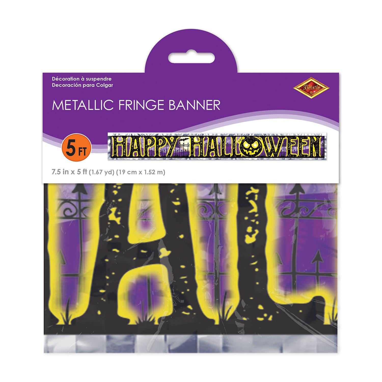 Beistle Metallic Happy Halloween Fringe Banner