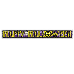 Beistle Metallic Happy Halloween Fringe Banner