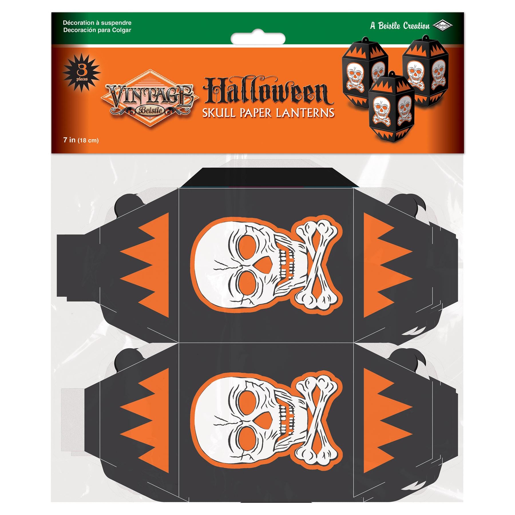 Beistle Vintage Halloween Skull Paper Lanterns (3/Pkg)