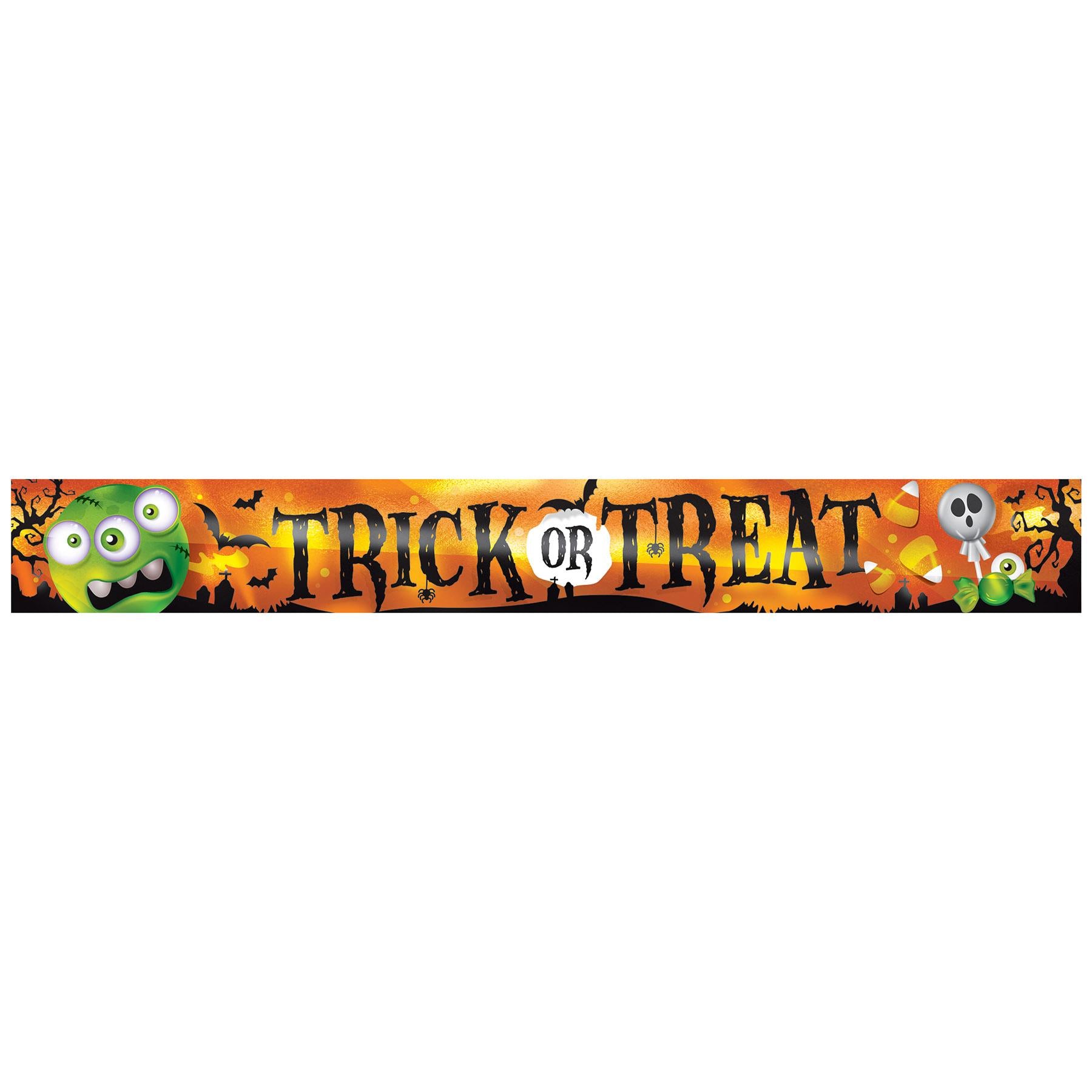 Beistle Halloween Metallic Trick Or Treat Banner