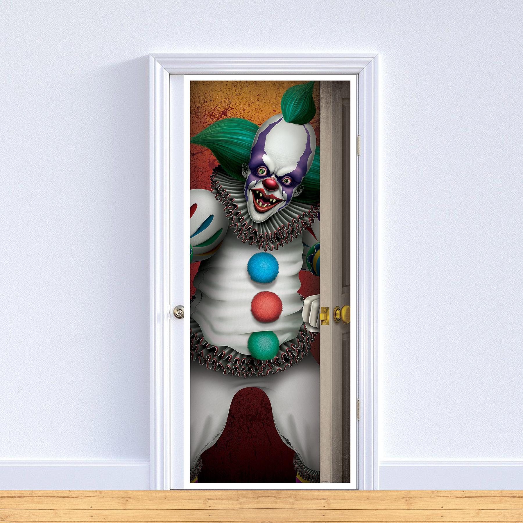 Beistle Halloween Creepy Clown Door Cover