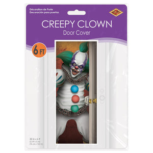 Beistle Creepy Clown Door Cover