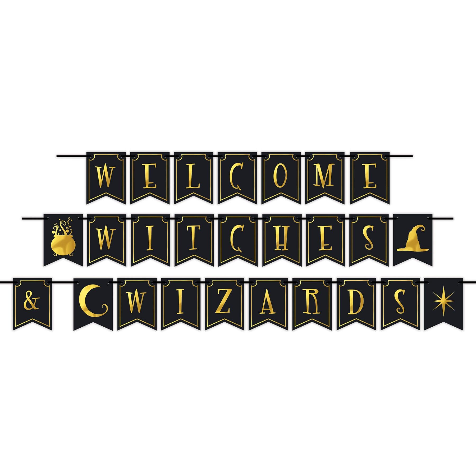 Halloween Foil Welcome Witches & Wizards Streamer (12/Case)