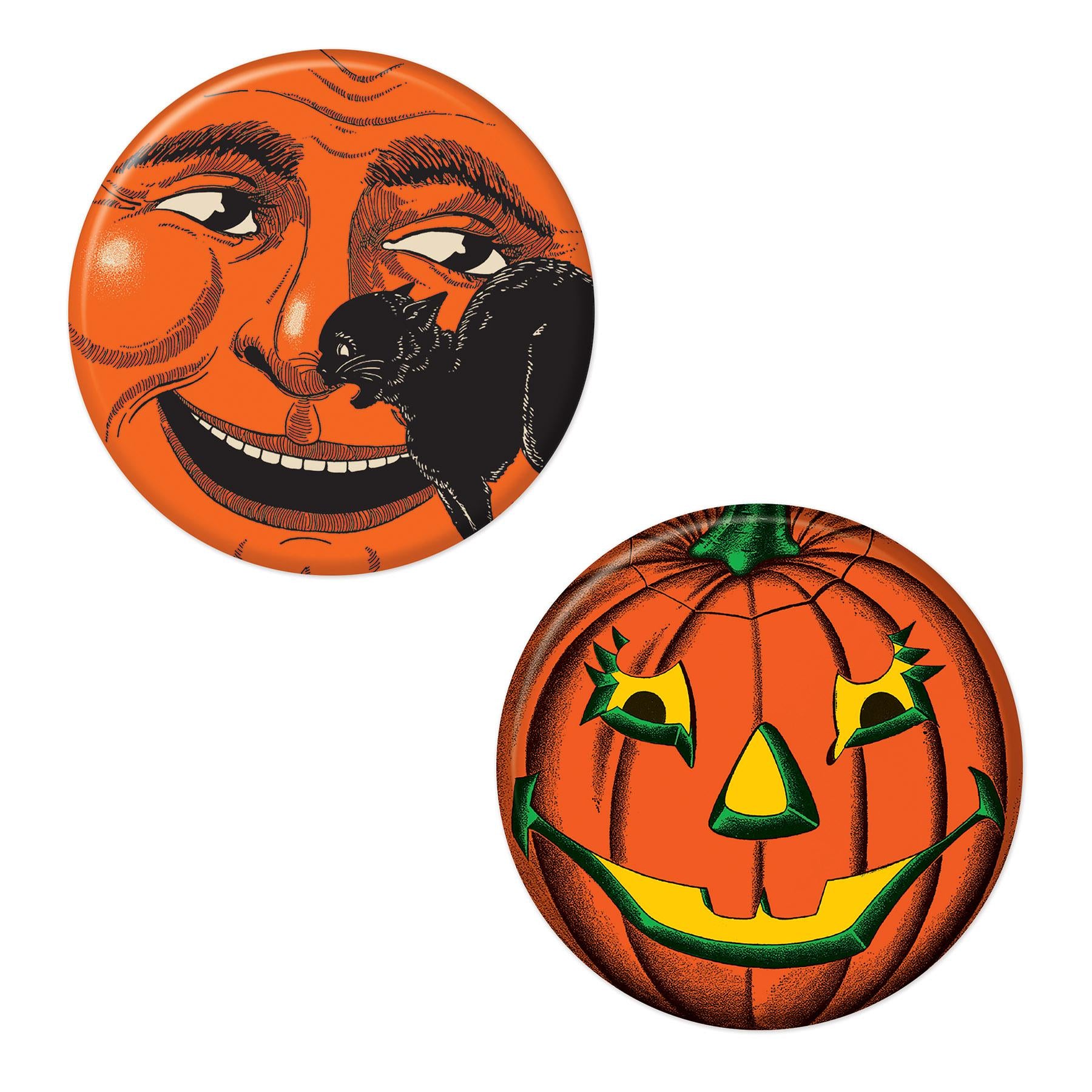 Vintage Halloween Buttons - Halloween-Vintage Decor - 2 Inch