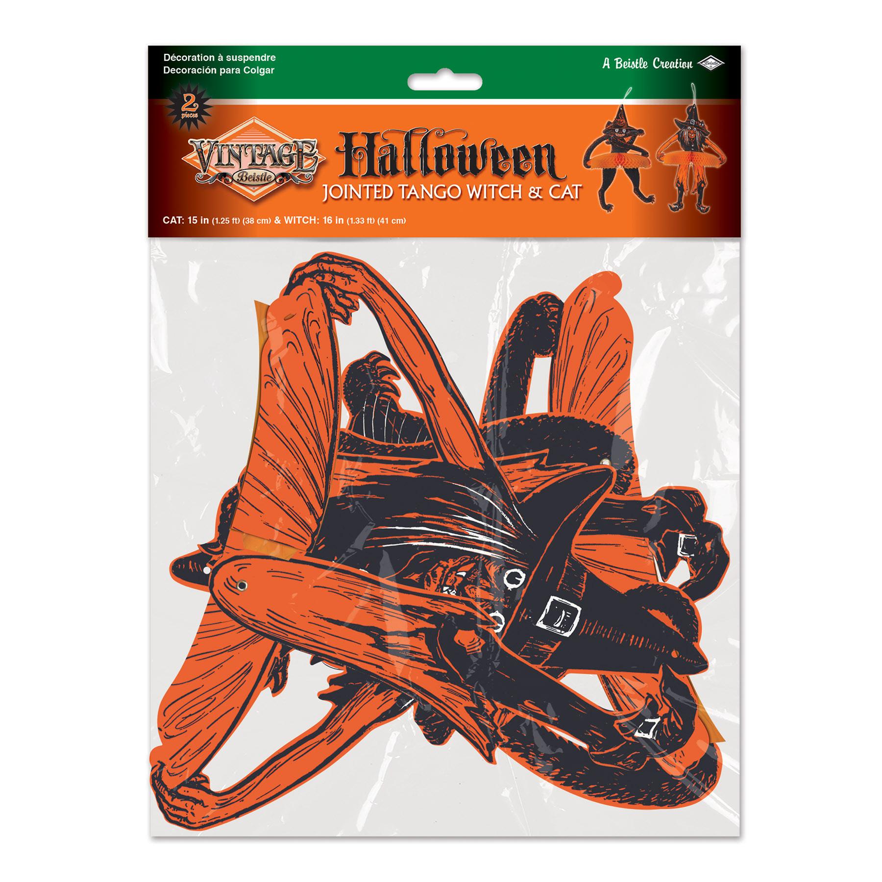 Beistle Vintage Halloween Tango Witch & Cat (2/Pkg)