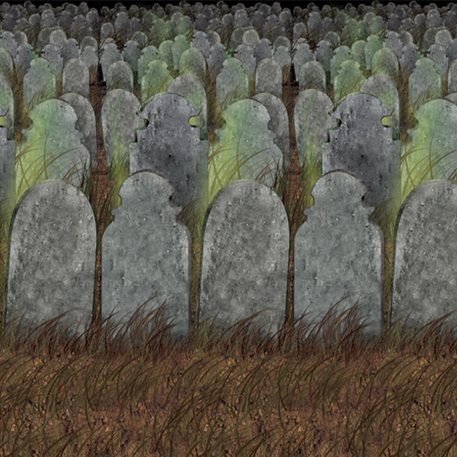 Beistle Halloween Graveyard Backdrop