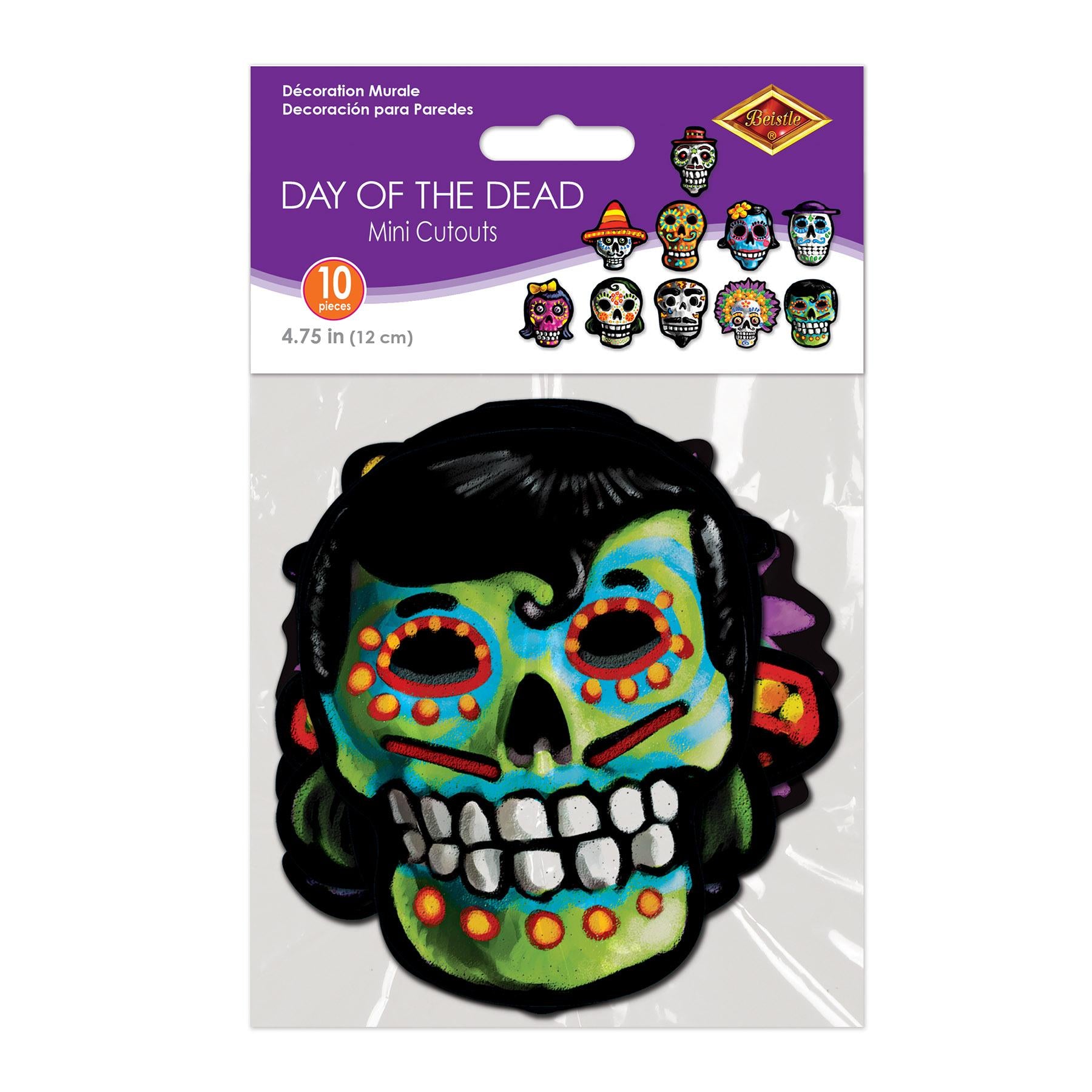 Beistle Mini Day Of The Dead Cutouts (10/Pkg)