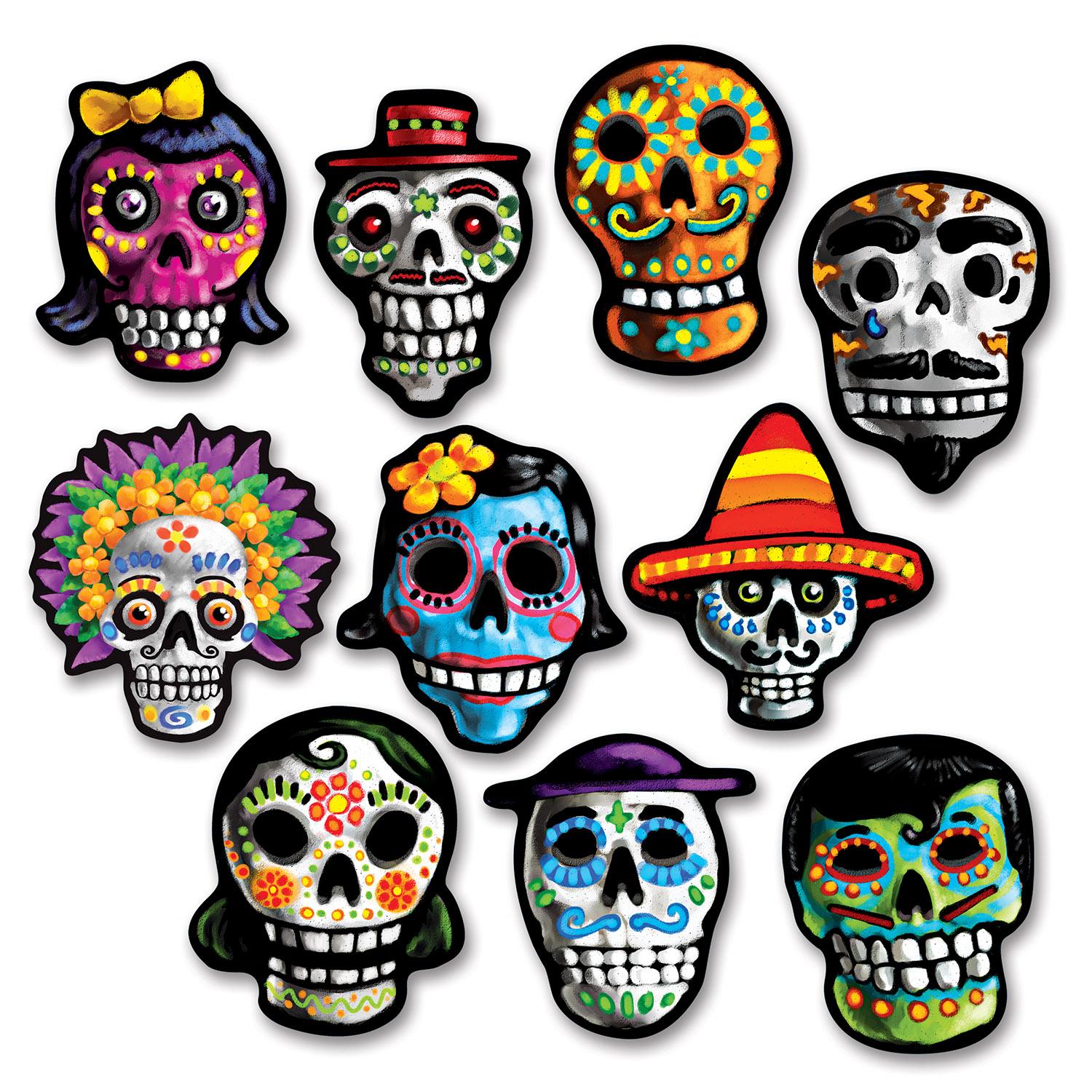 Beistle Mini Day Of The Dead Cutouts (10/Pkg)