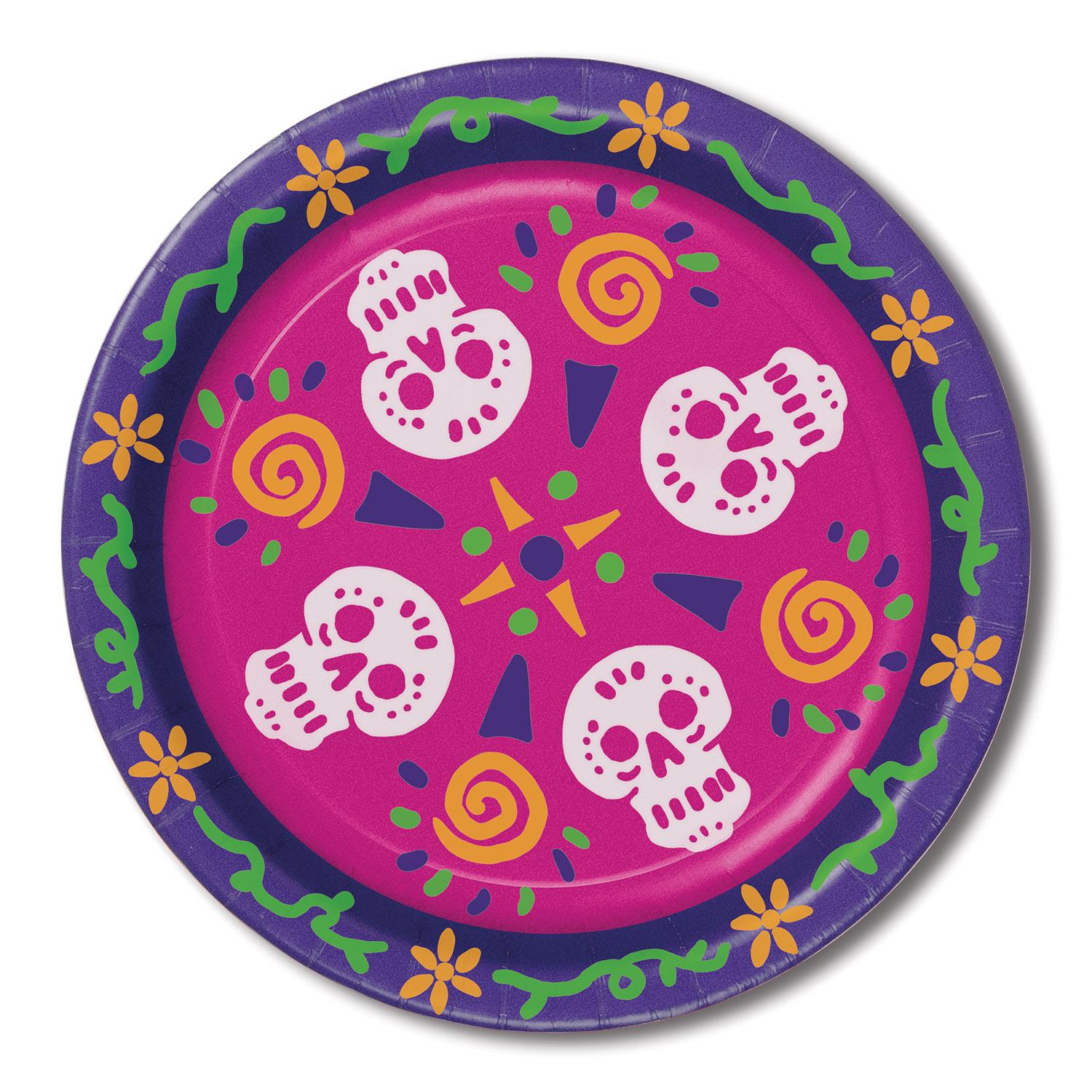 Beistle Day Of The Dead Paper Plates 9 inch, 8/Pkg