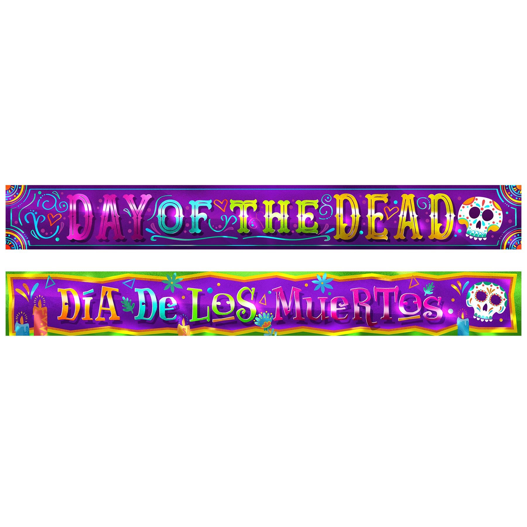 Beistle Day Of The Dead Metallic Banner Set