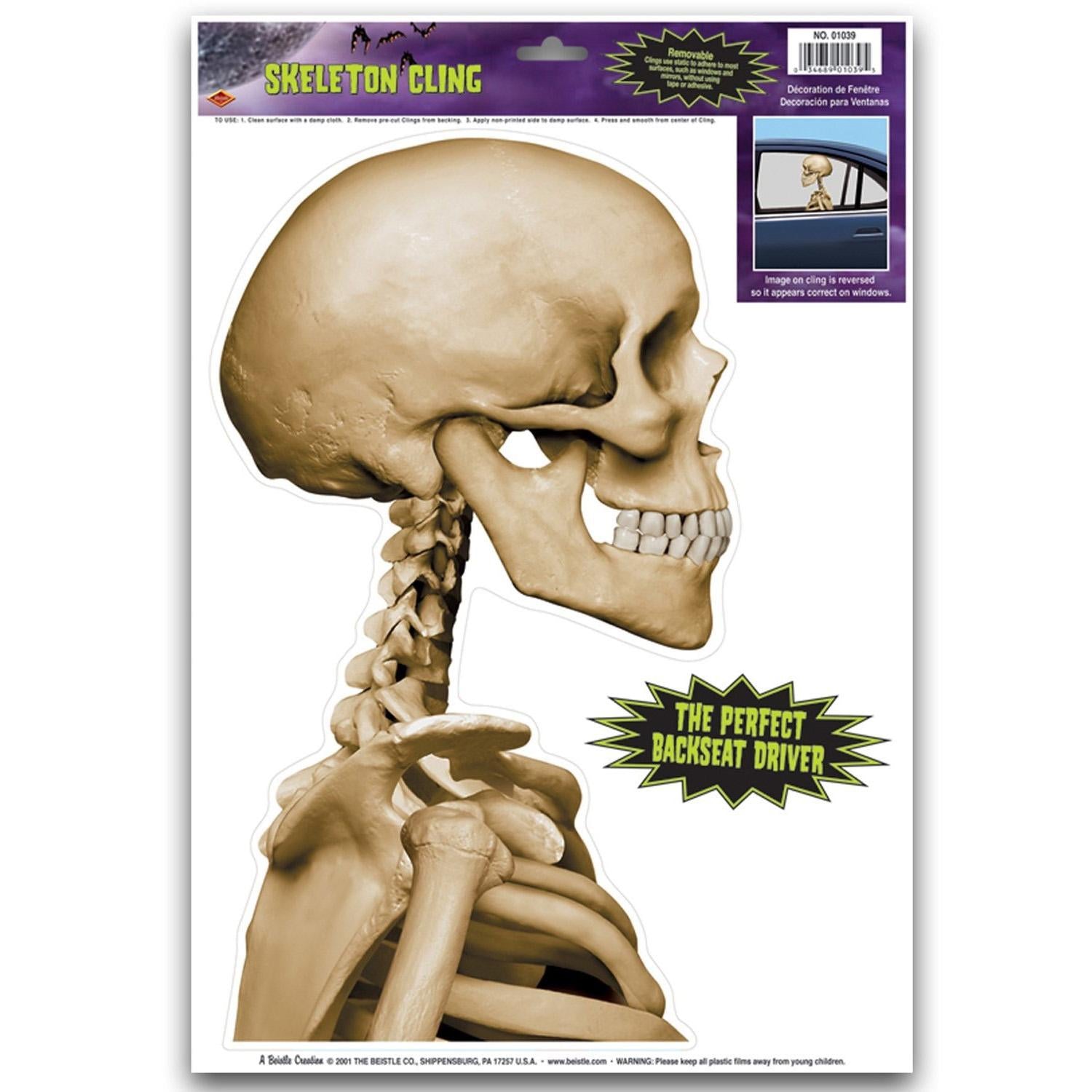 Beistle Halloween Skeleton Car Cling