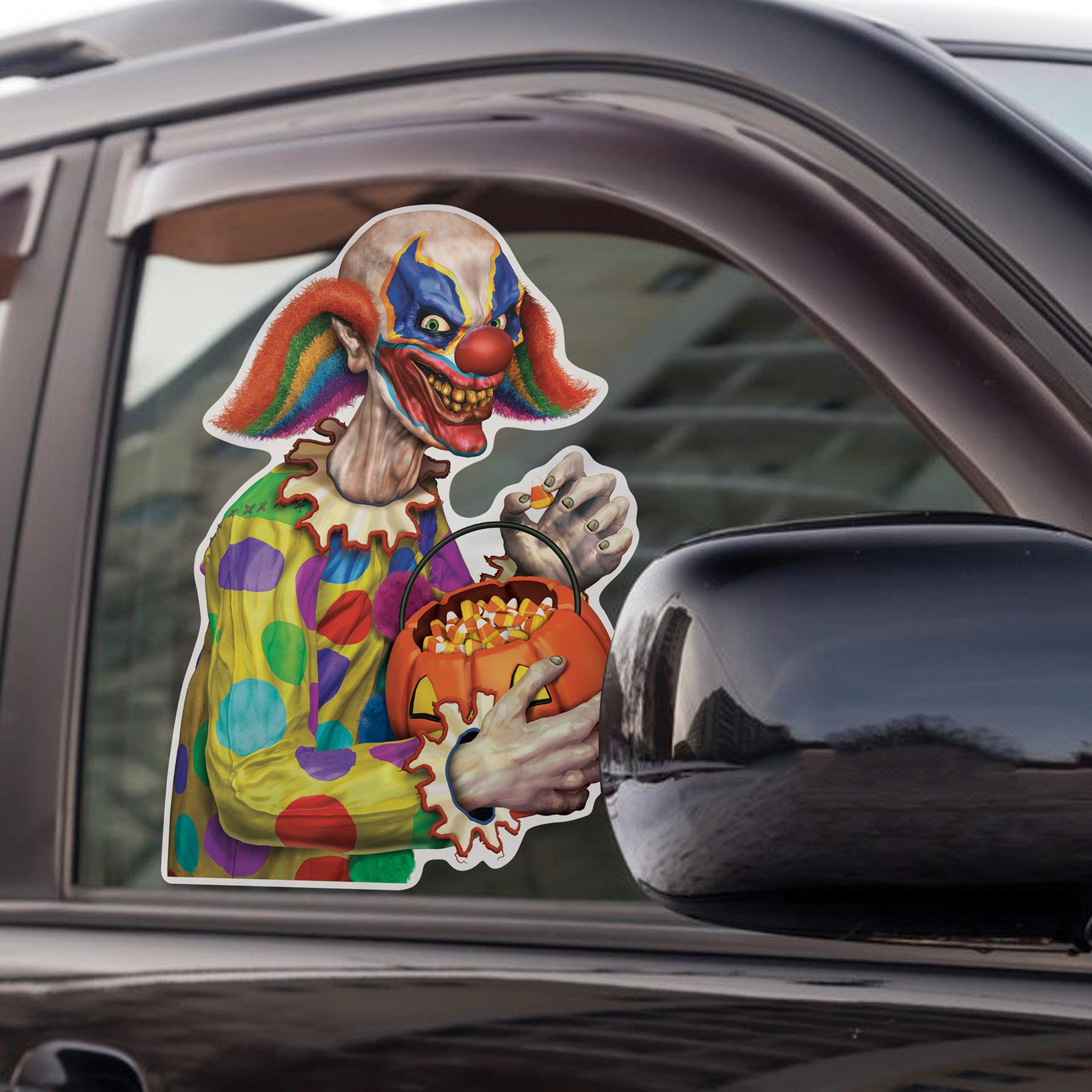 Beistle Halloween Creepy Clown Car Cling