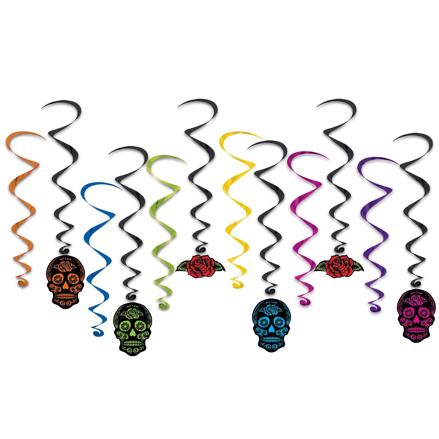 Beistle Day Of The Dead Whirls (12/Pkg)