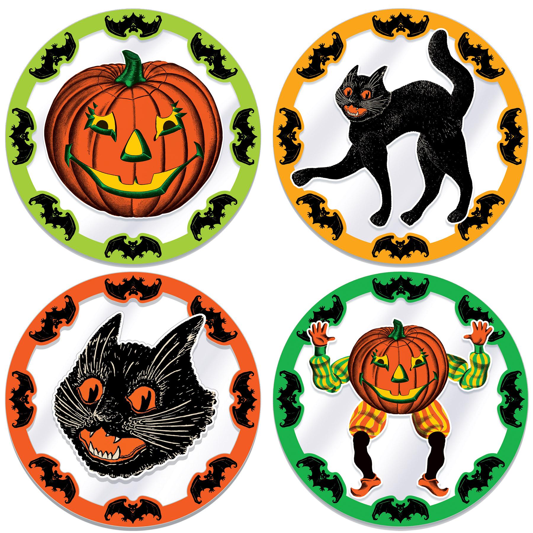 Beistle Plastic Vintage Halloween Round Placemats