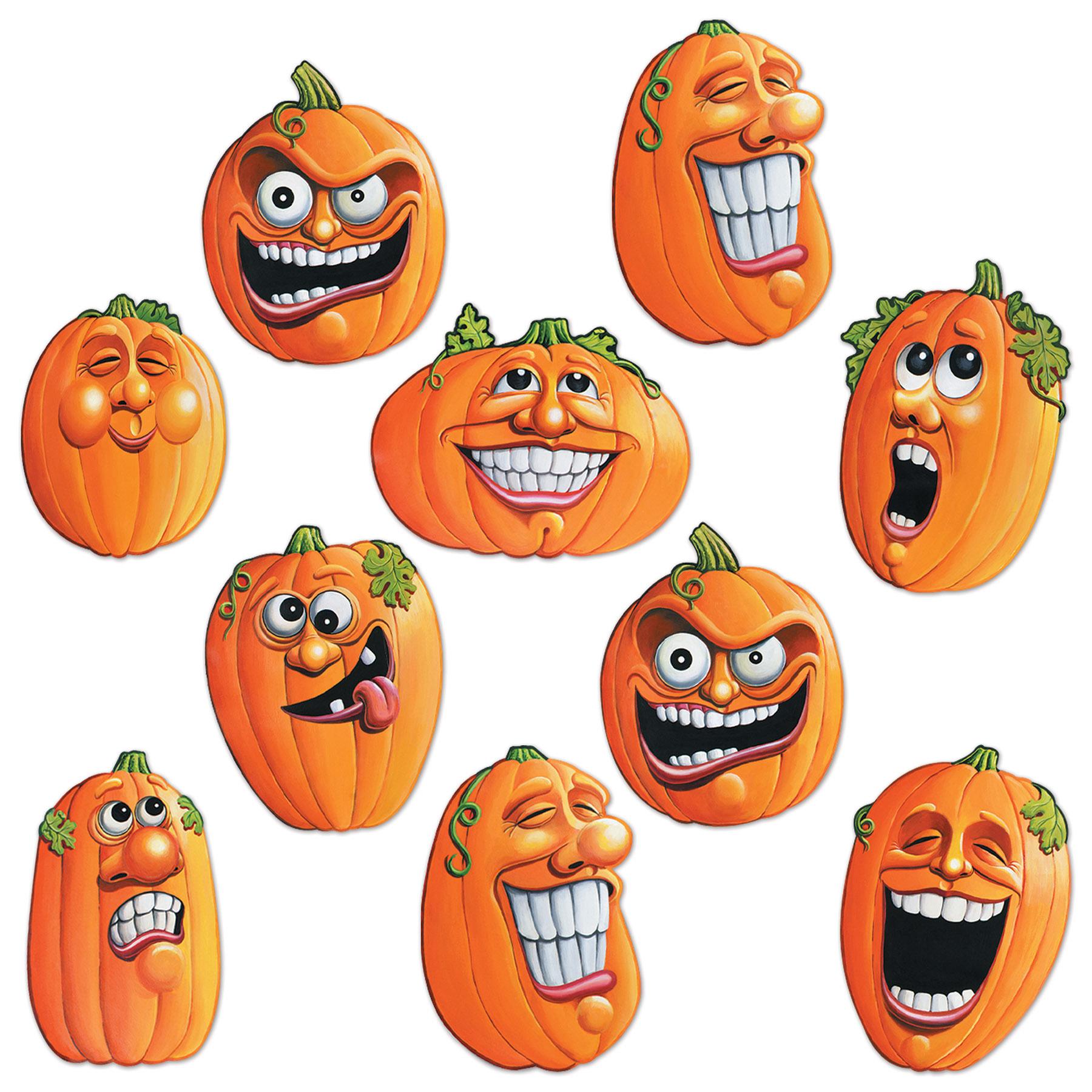 Mini Wacky Jack-O-Lantern Cutouts - Halloween Decor - 4 Inch