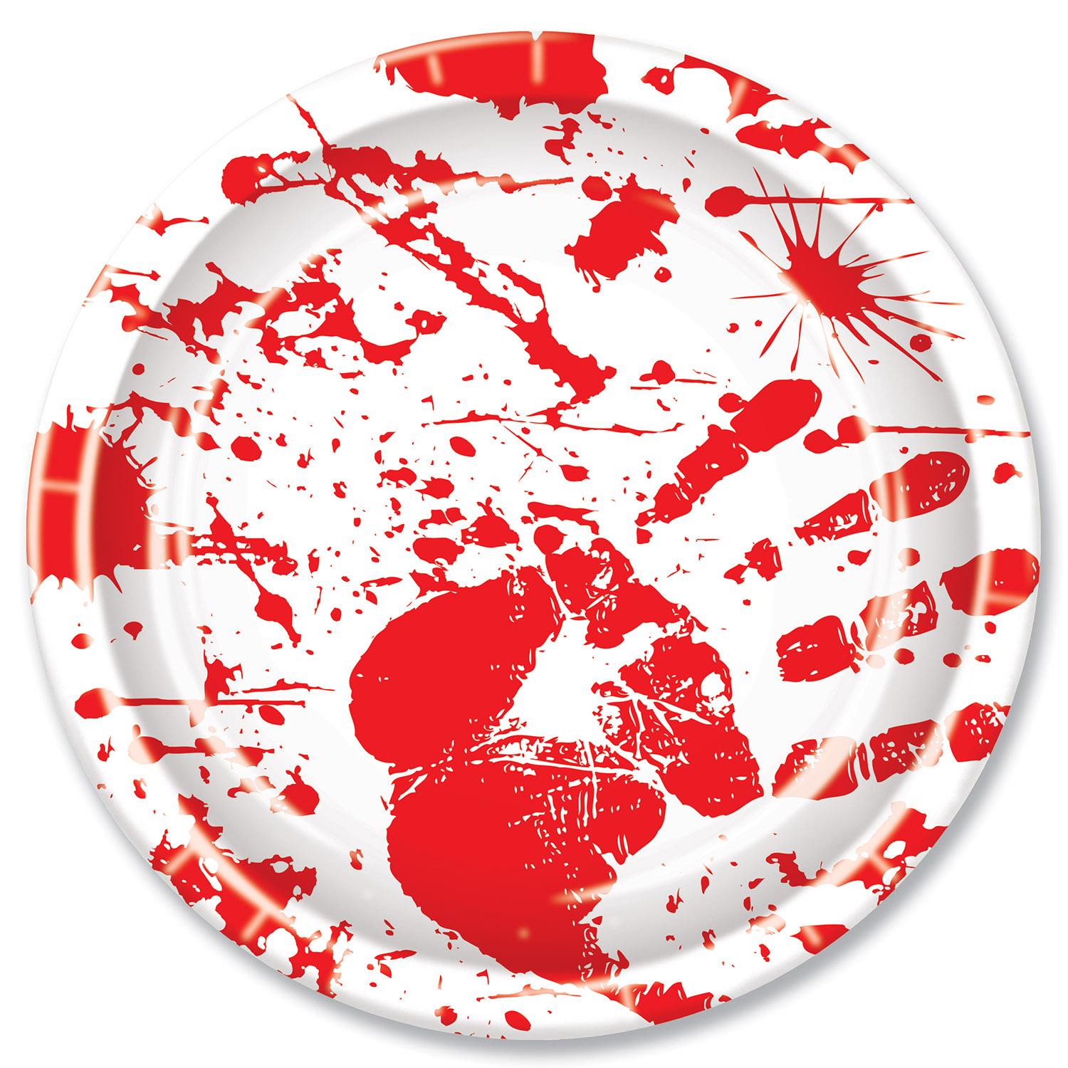 Halloween Bloody Handprints Paper Plates 9 inch (8/Pkg)