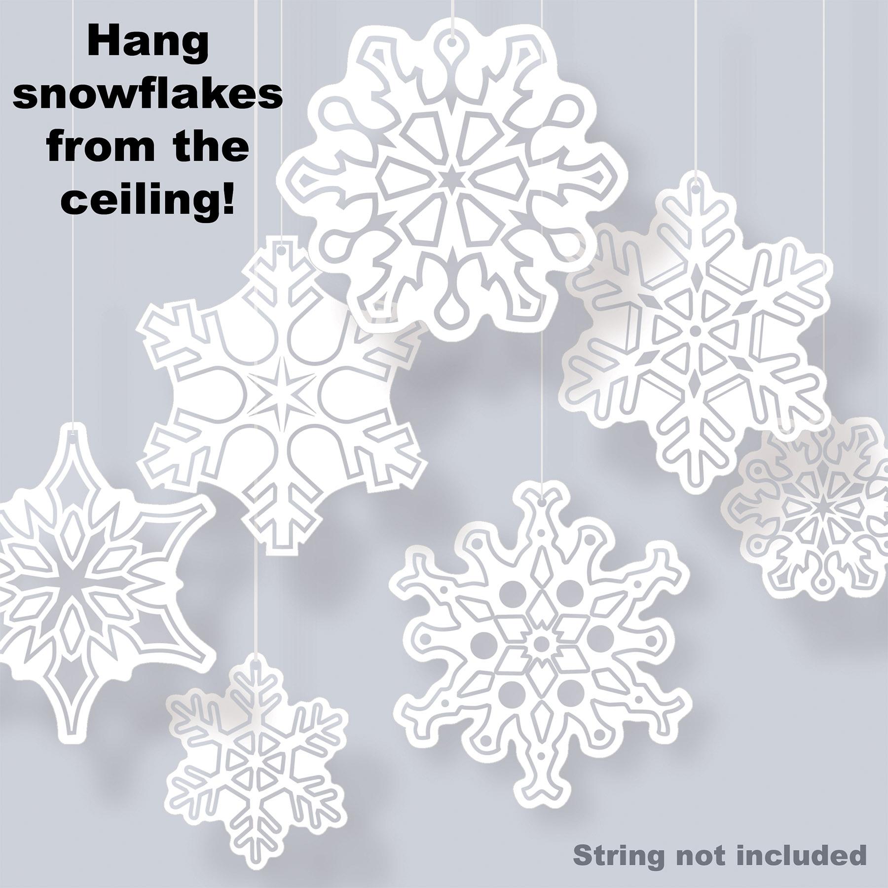 Christmas Plastic Clear Die-Cut Snowflakes (84 per Case)