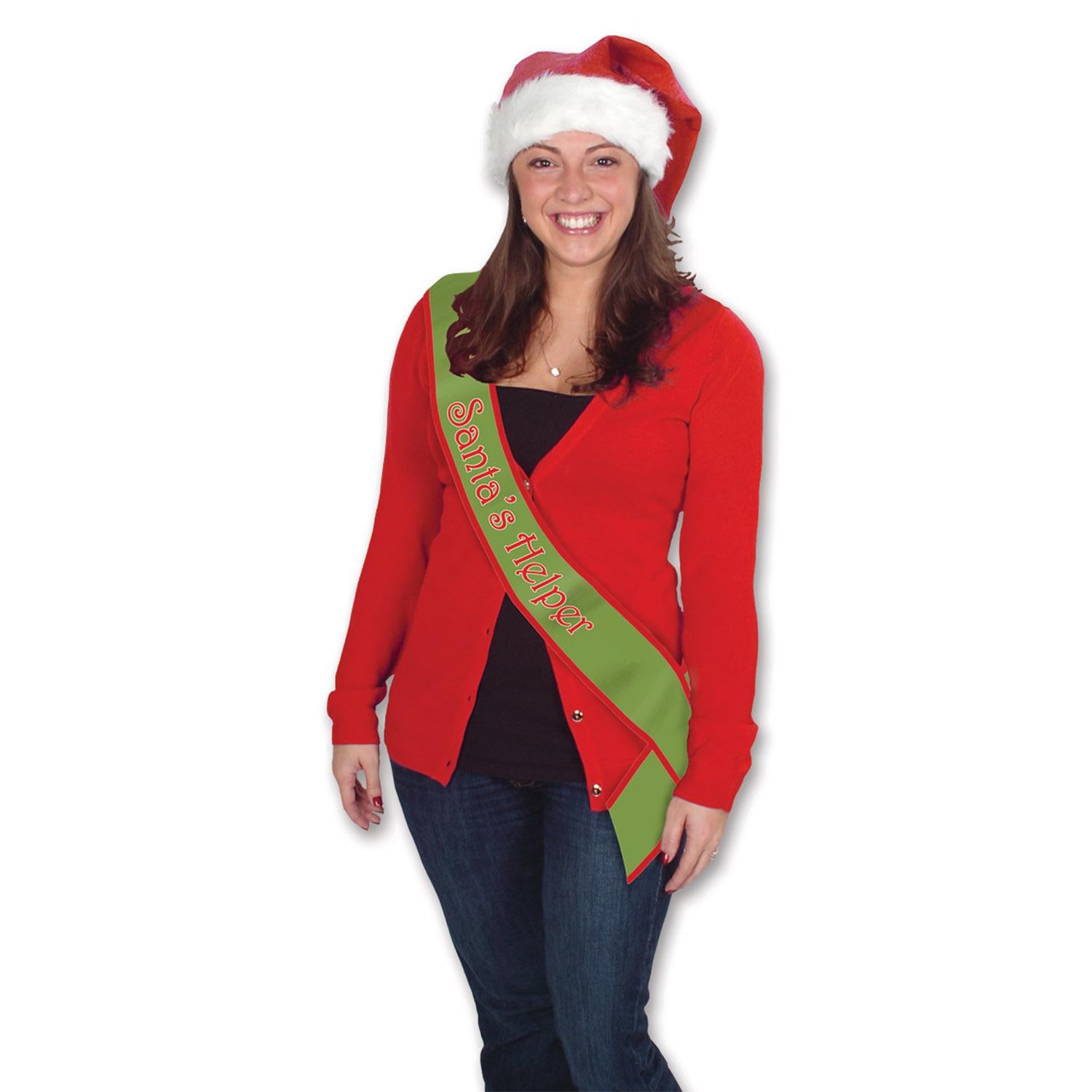 Beistle Christmas Santa's Helper Satin Sash