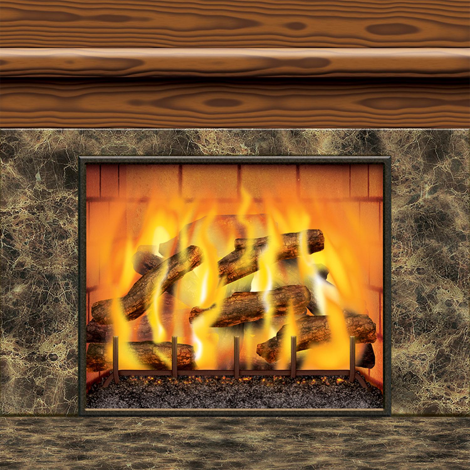 Beistle Christmas Fireplace Insta-View Decoration