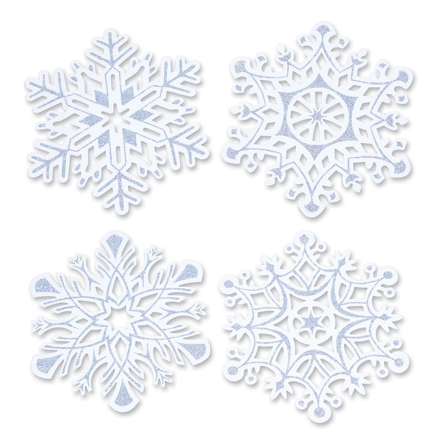 Beistle Christmas Glittered Snowflake Cutouts