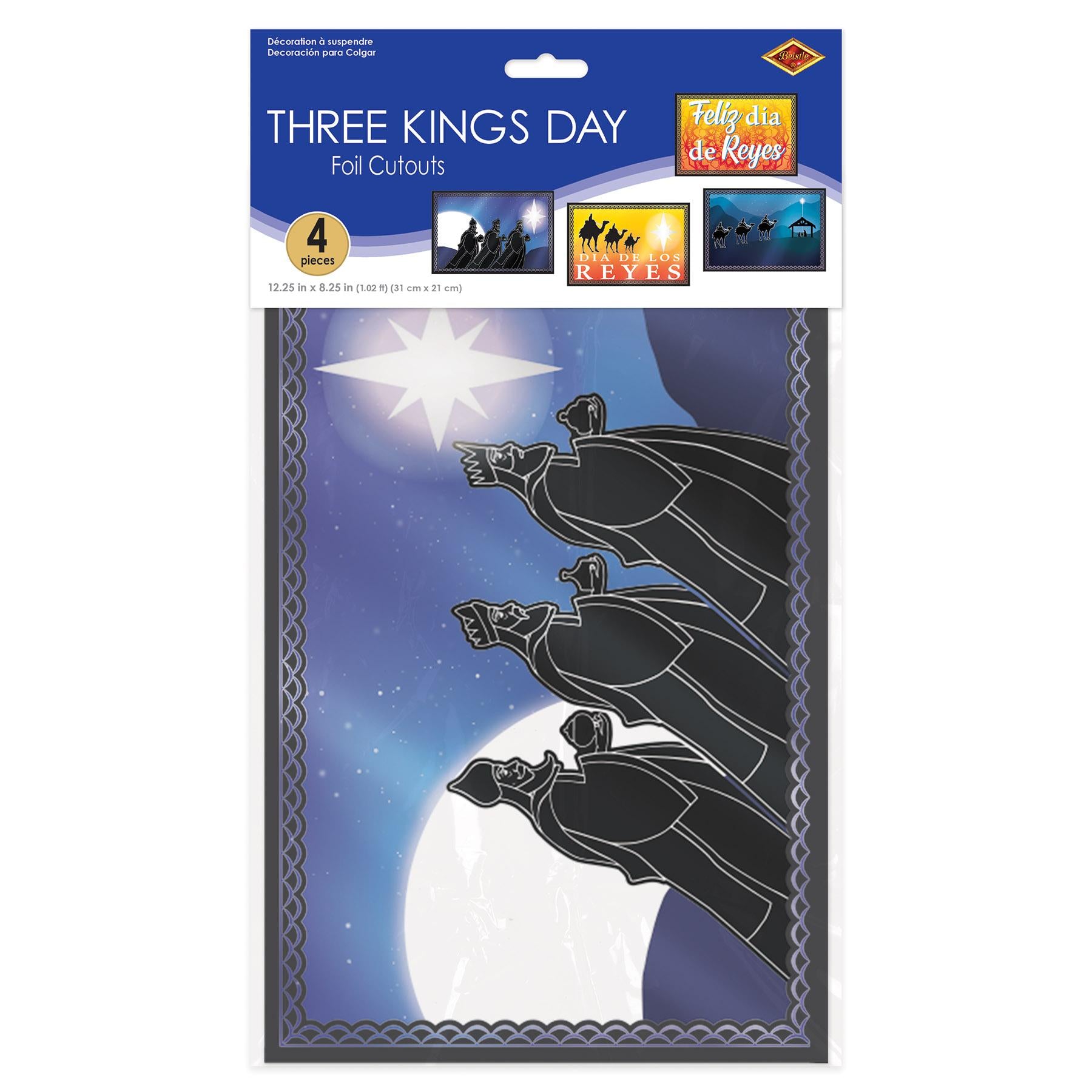 Beistle Christmas Foil Three Kings Day Cutouts