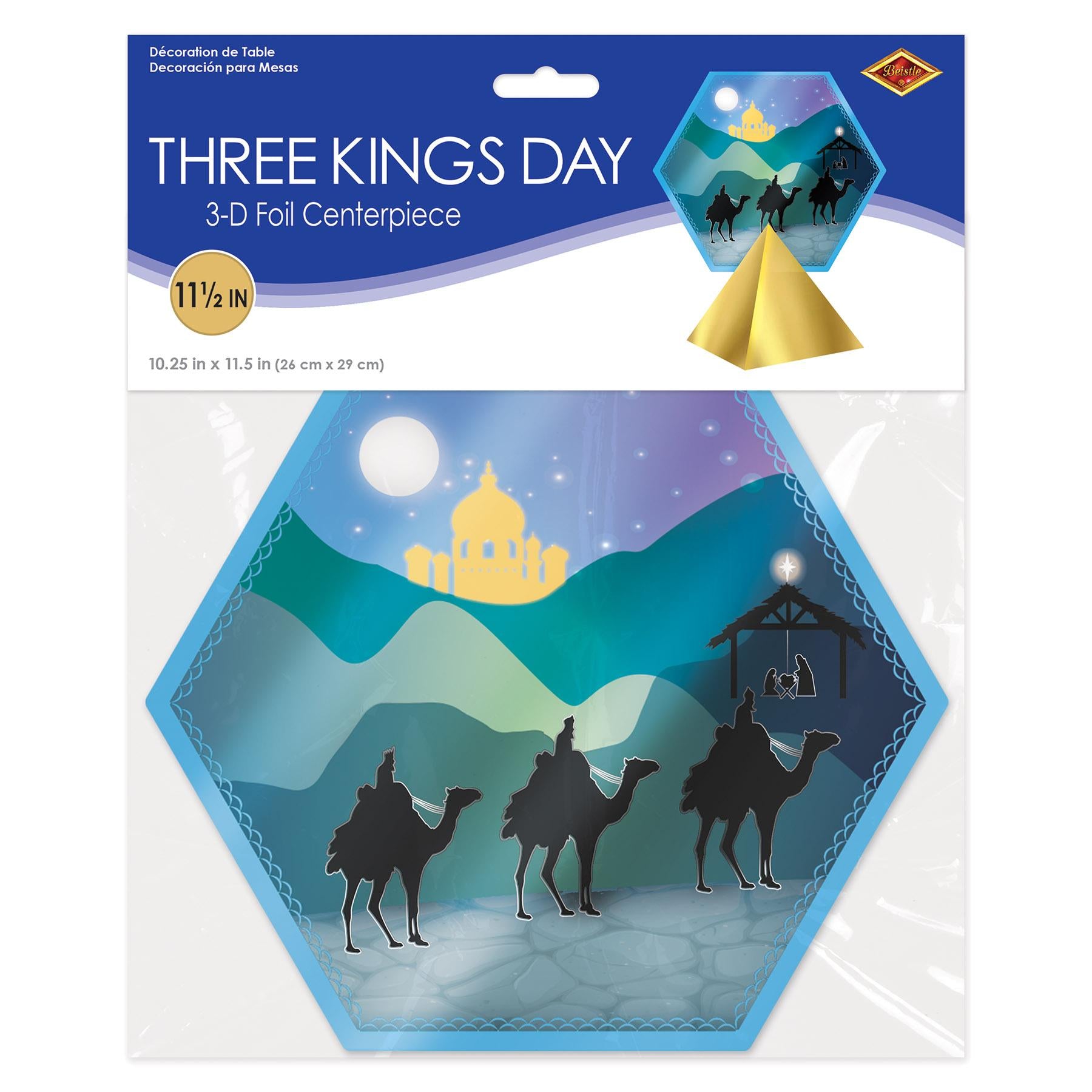 Beistle Christmas 3-D Foil Three Kings Day Centerpiece