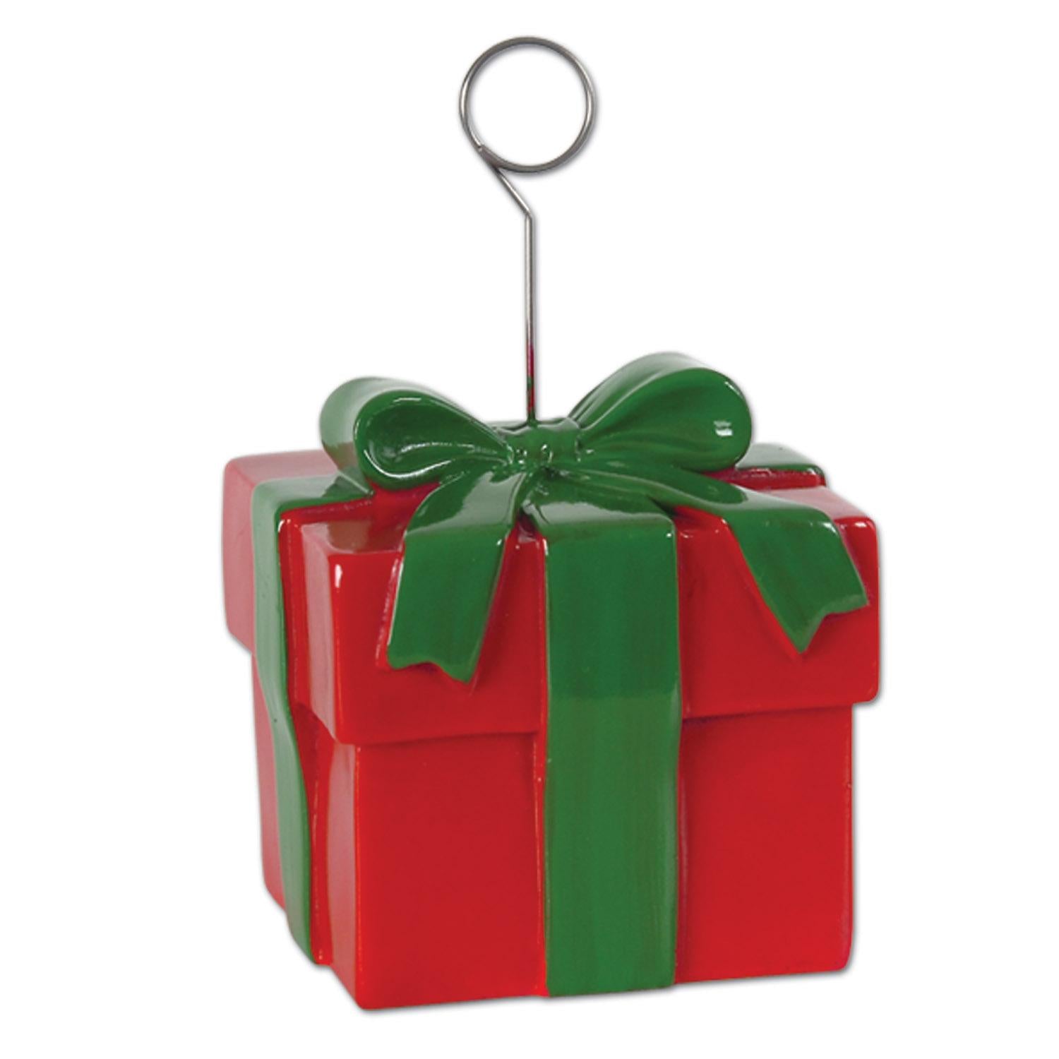 Beistle Christmas Gift Box Photo/Balloon Holder