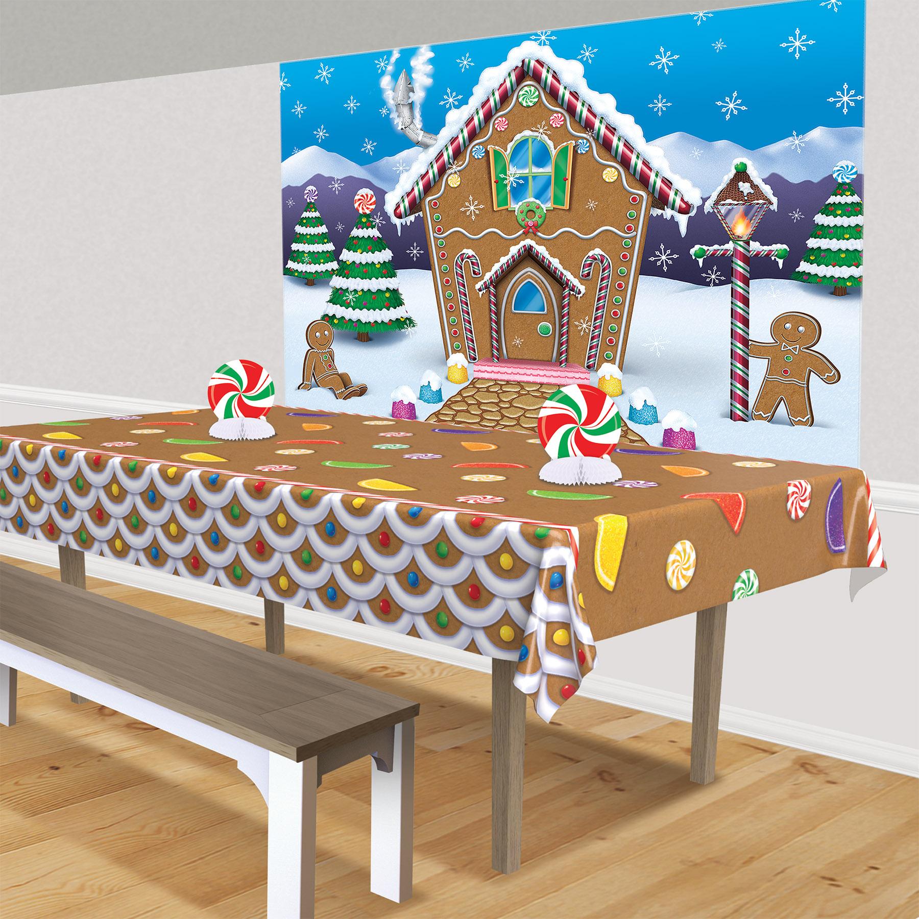 Beistle Christmas Gingerbread House Fabric Backdrop