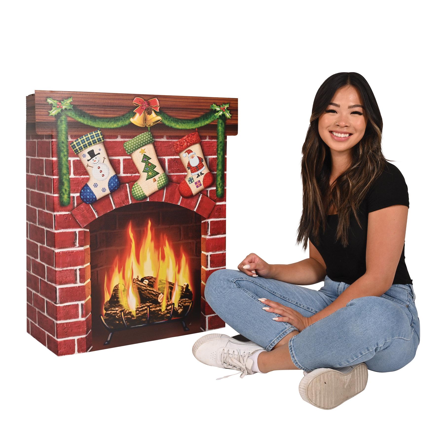 3-D Christmas Fireplace Prop