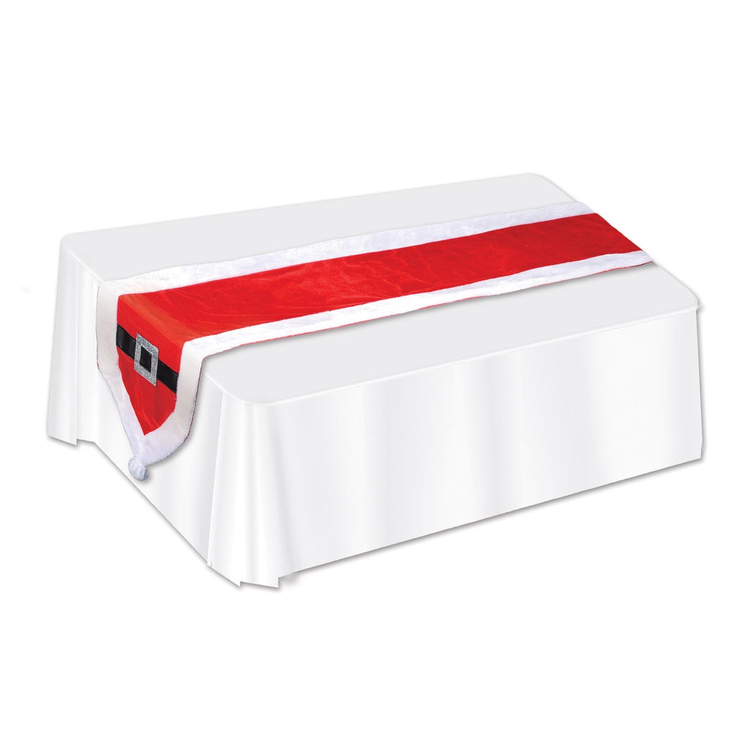 Beistle Christmas Santa Suit Fabric Table Runner