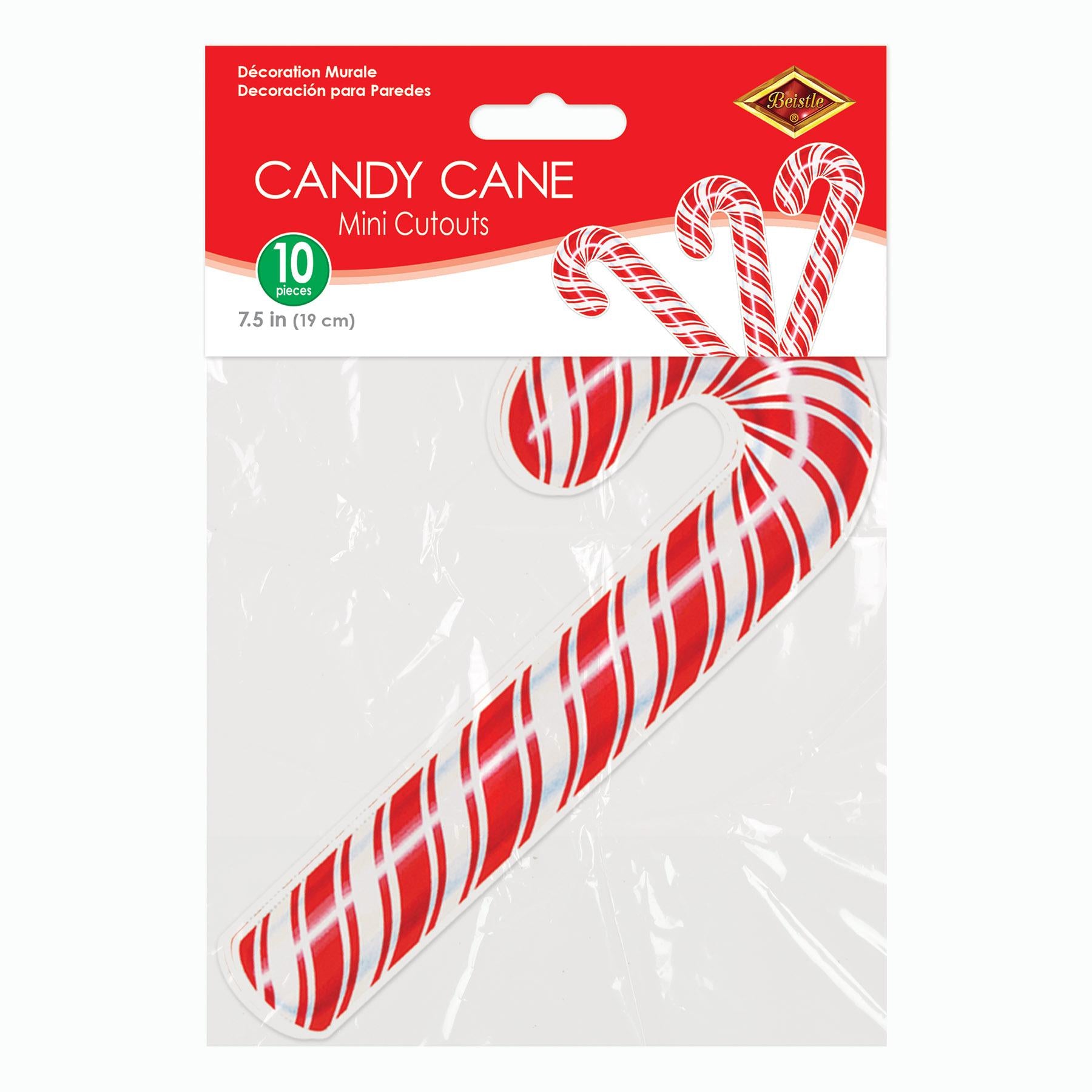 Beistle Christmas Mini Candy Cane Cutouts (10/Pkg)