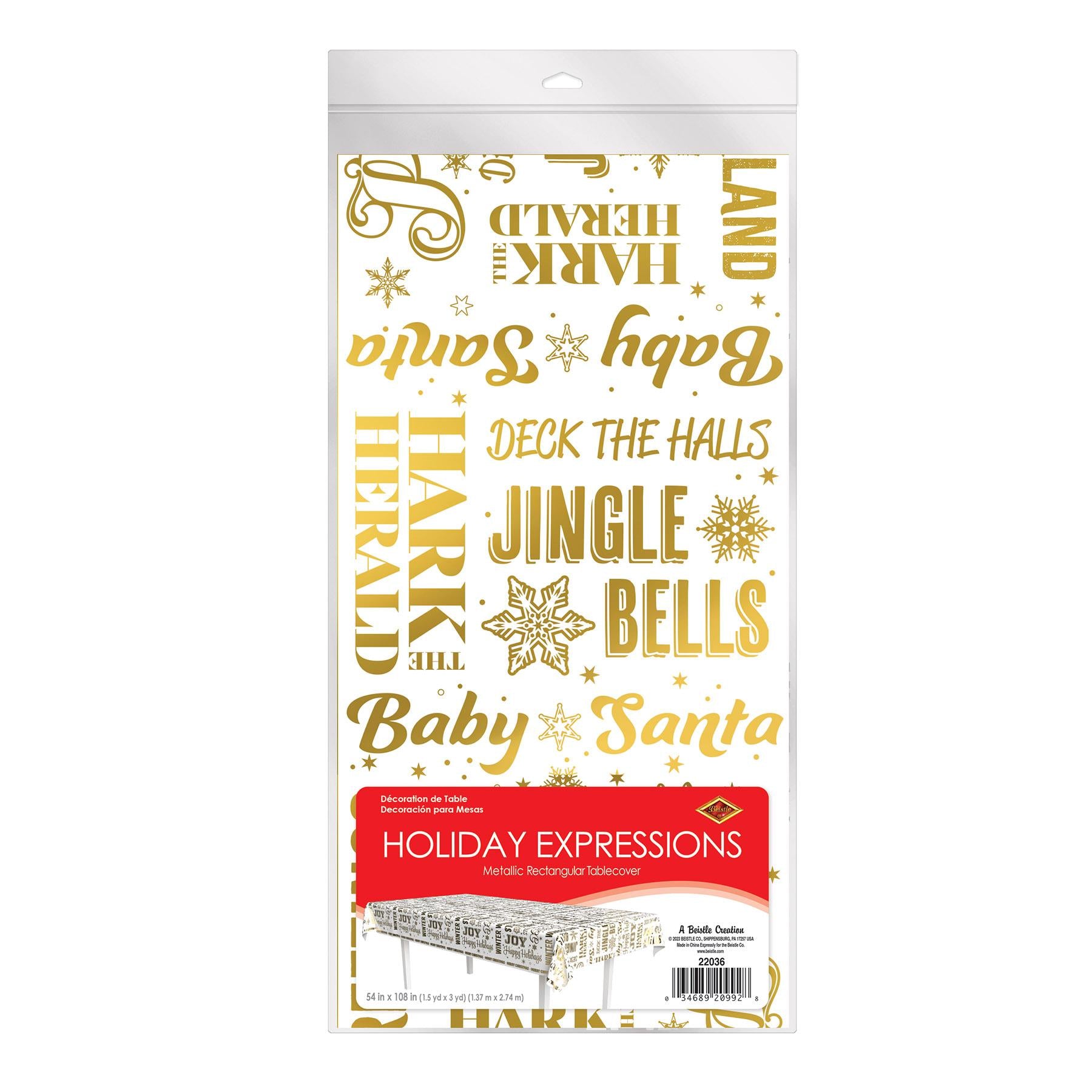 Metallic Holiday Expressions Tablecover