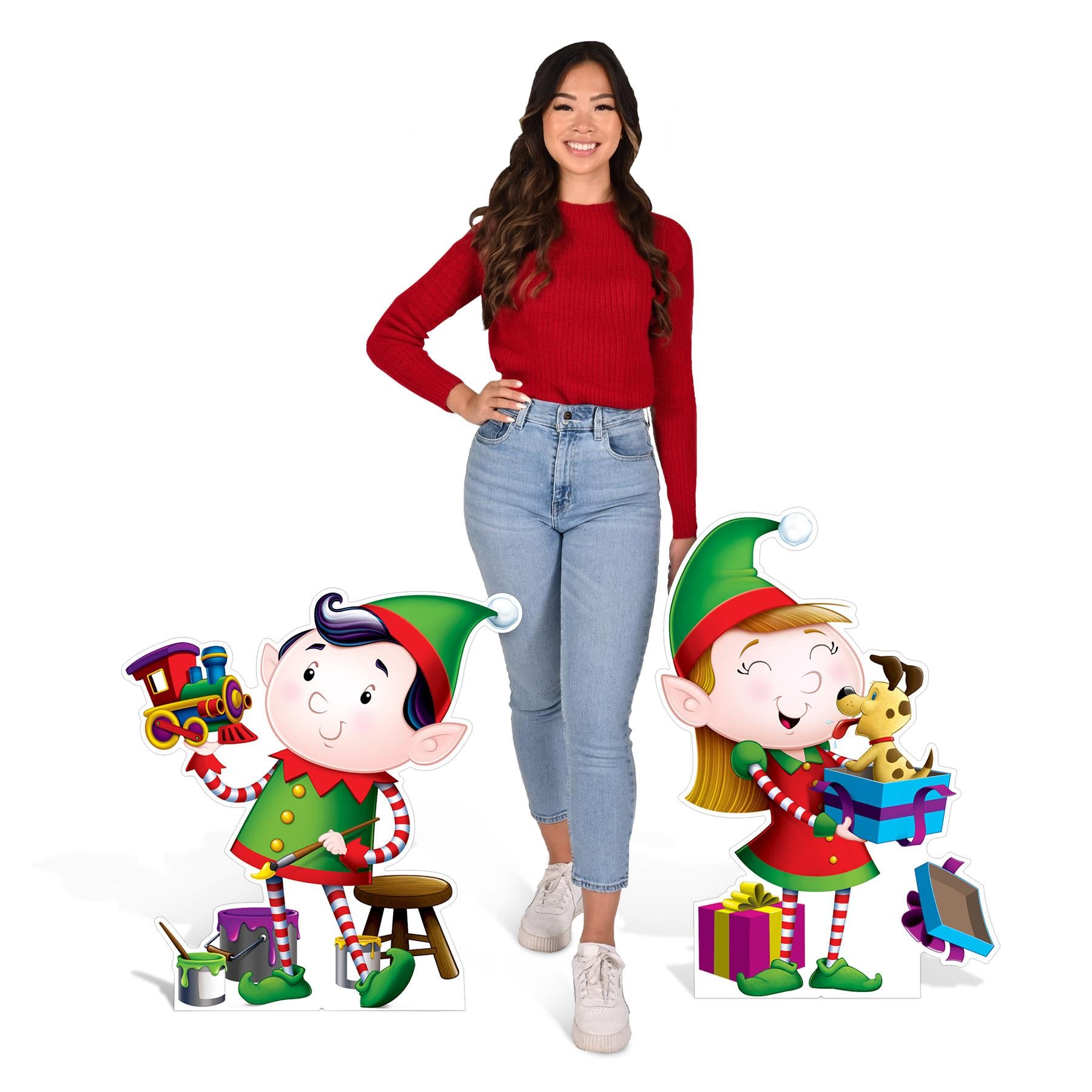 Elves Stand-Up Decoration - Christmas/Winter Novelty