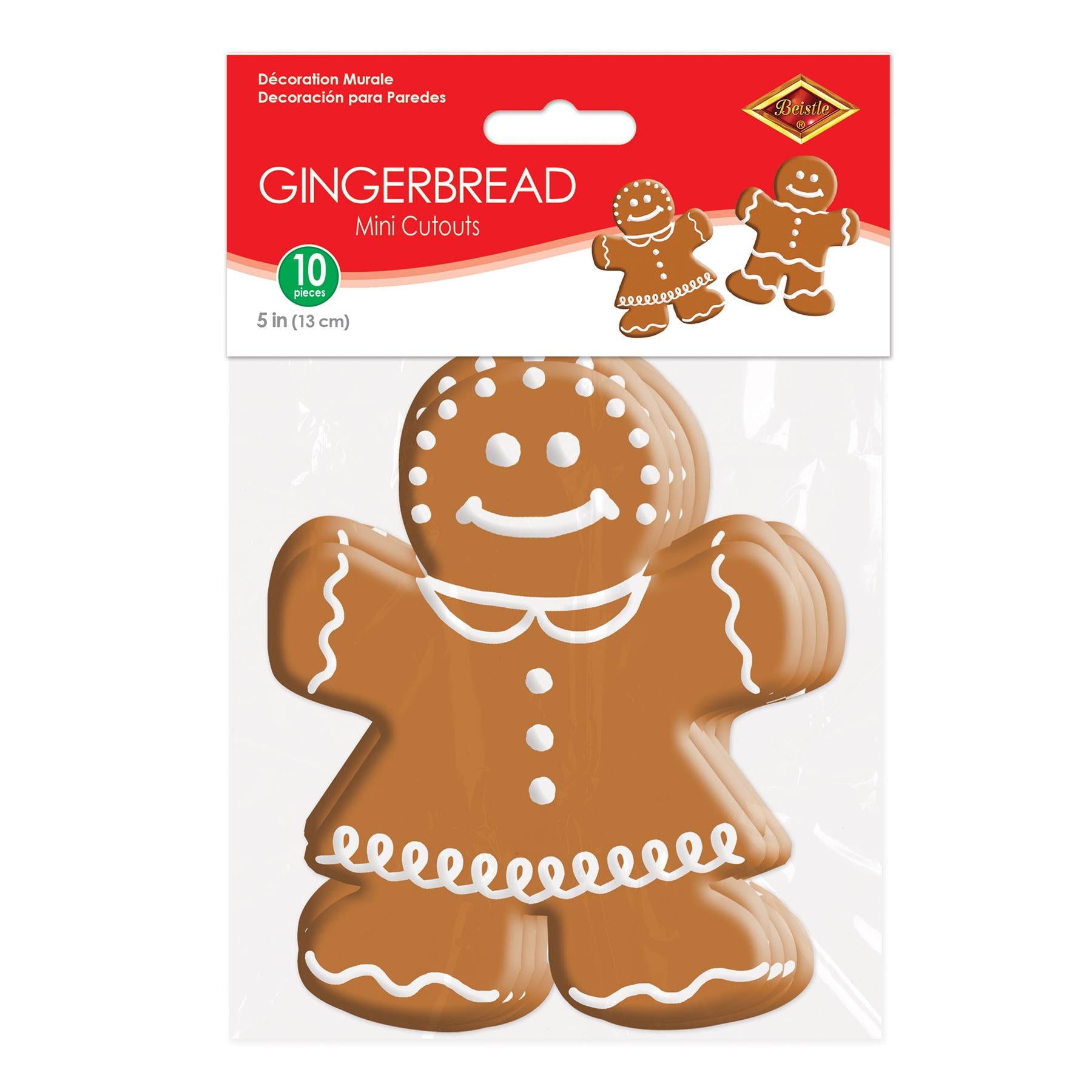 Beistle Christmas Mini Gingerbread Cutouts (10/Pkg)