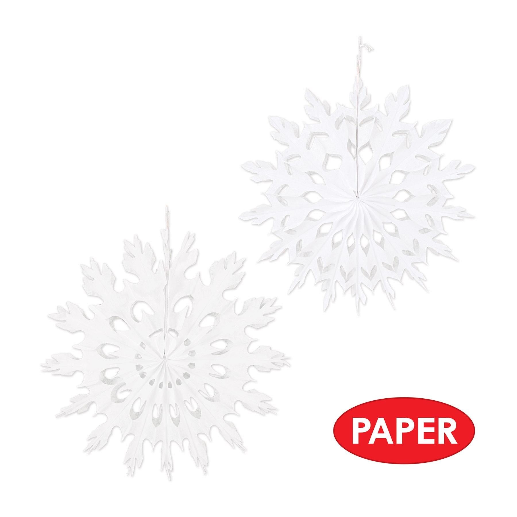 Beistle Christmas White Tissue Snowflakes, assorted designs