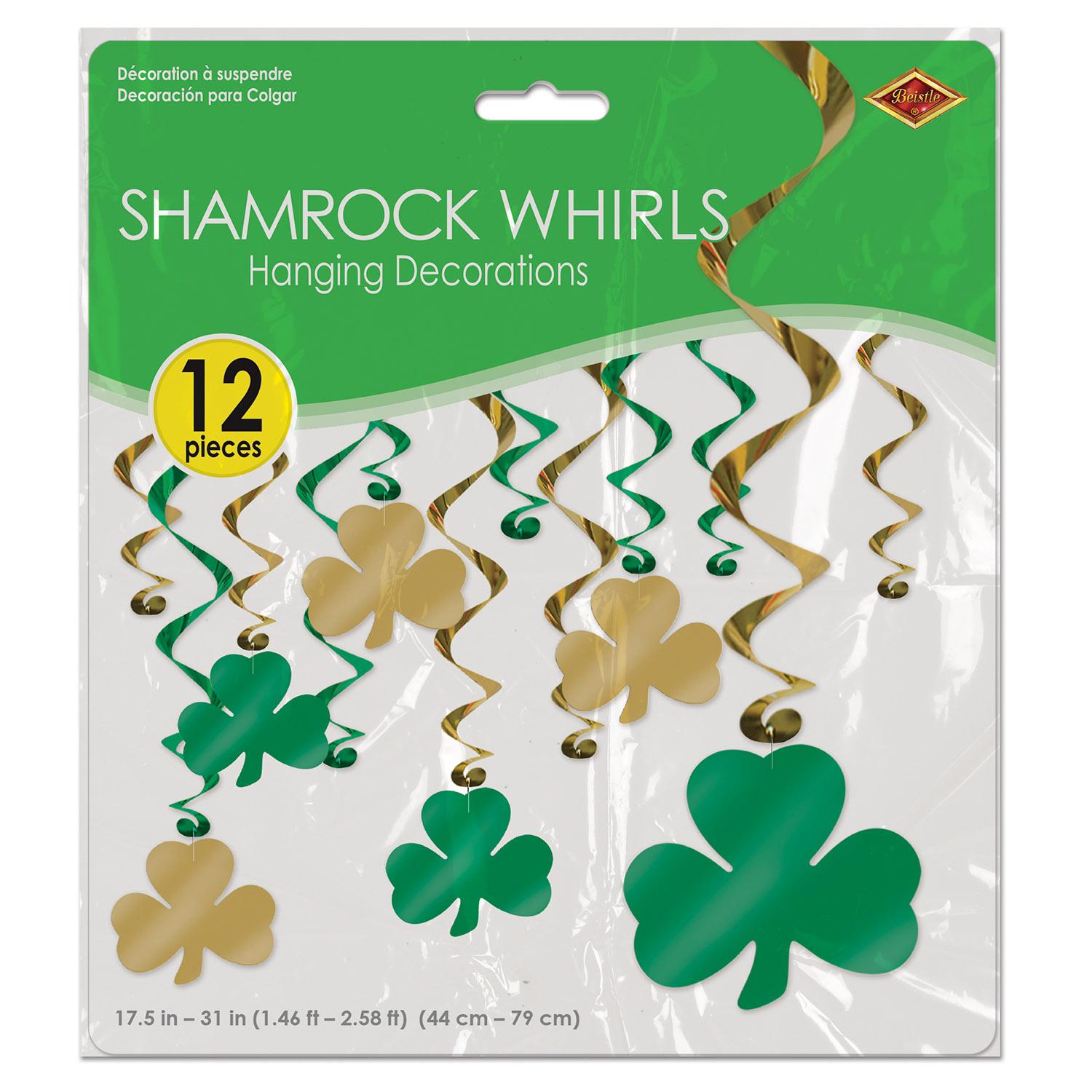 Beistle St. Patrick's Day Shamrock Whirls (12/Pkg)