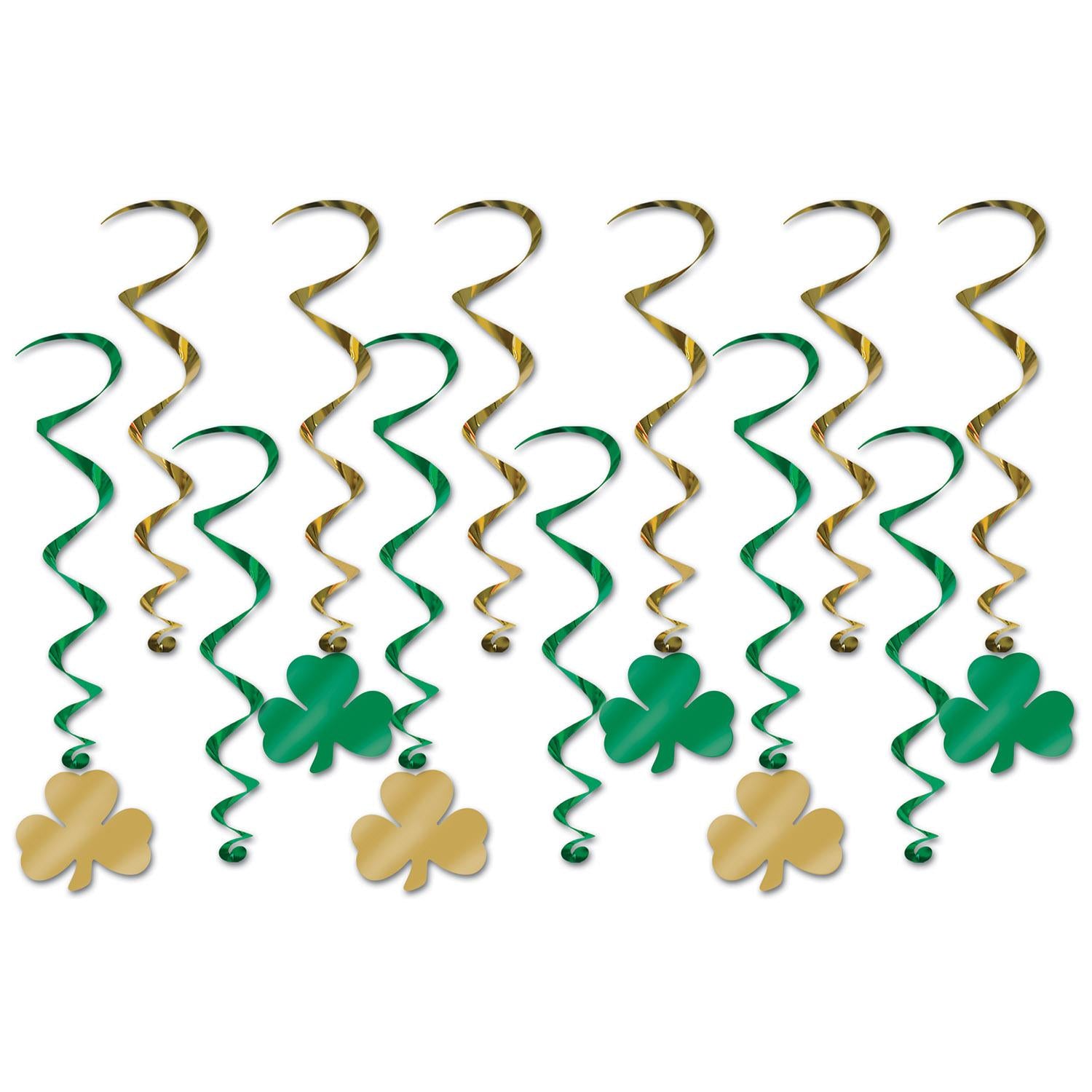 Beistle St. Patrick's Day Shamrock Whirls (12/Pkg)