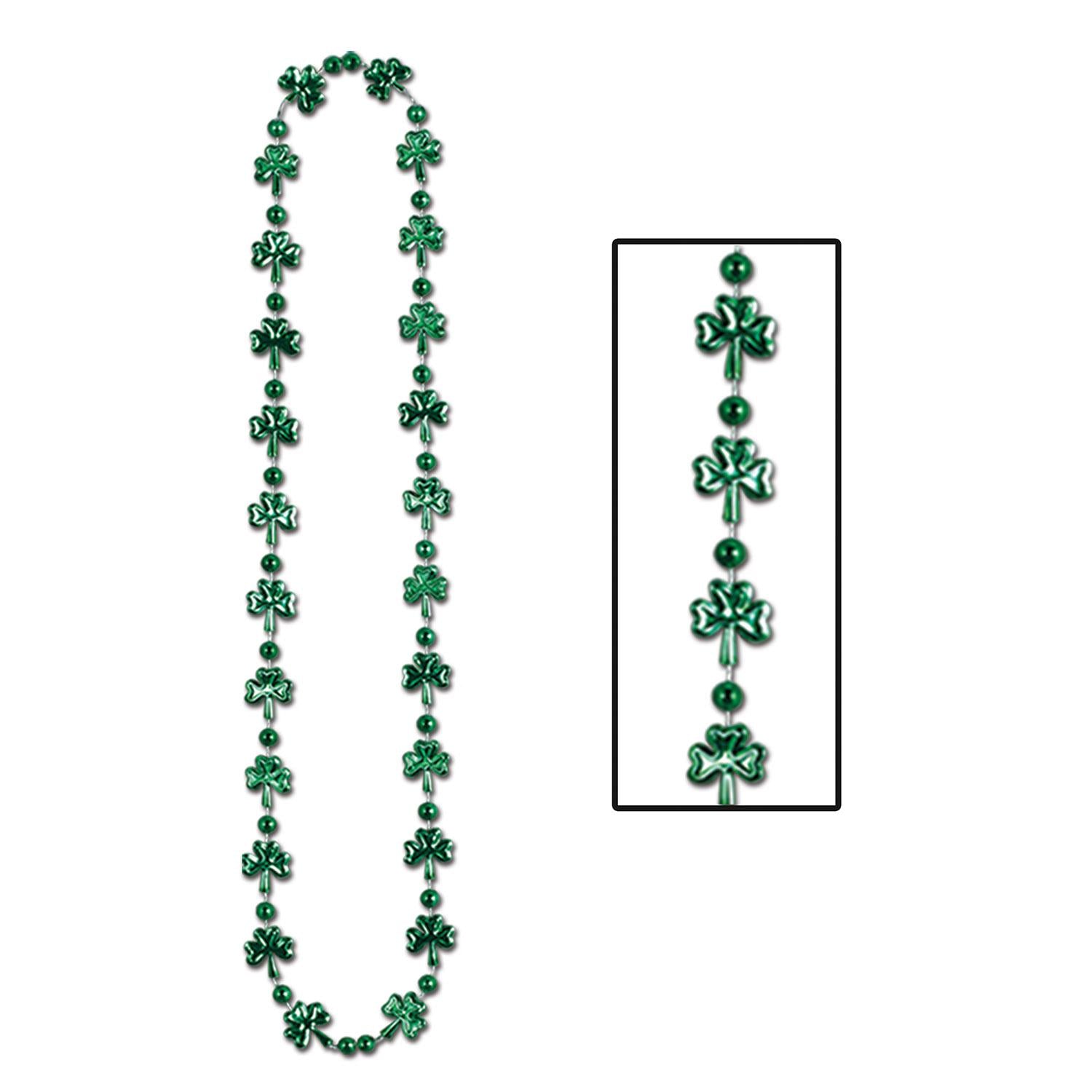 St. Patrick's Day Shamrock Bead Necklaces (144 Bead Necklaces/Case)