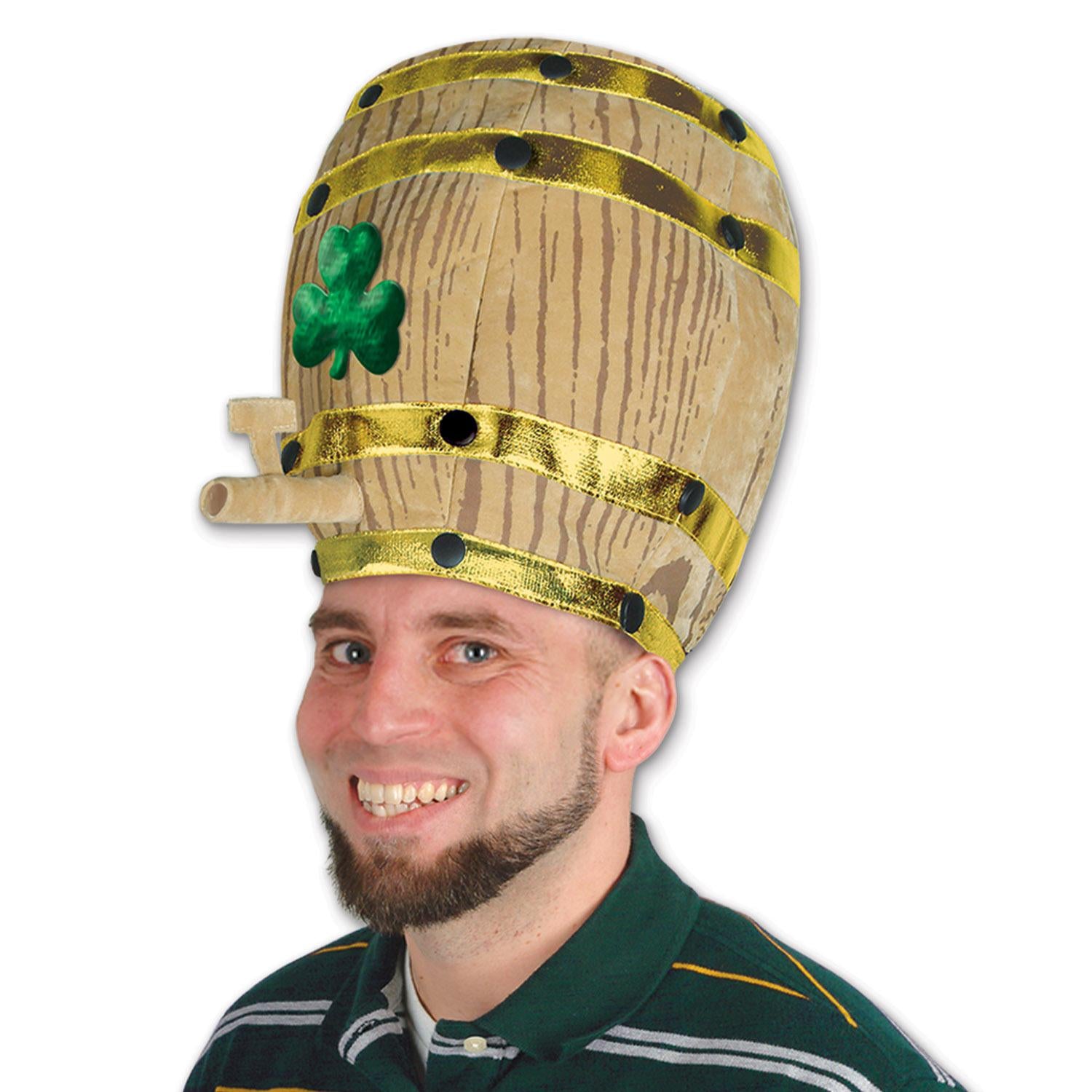 Beistle St. Patrick's Day Plush Shamrock Beer Barrel Hat