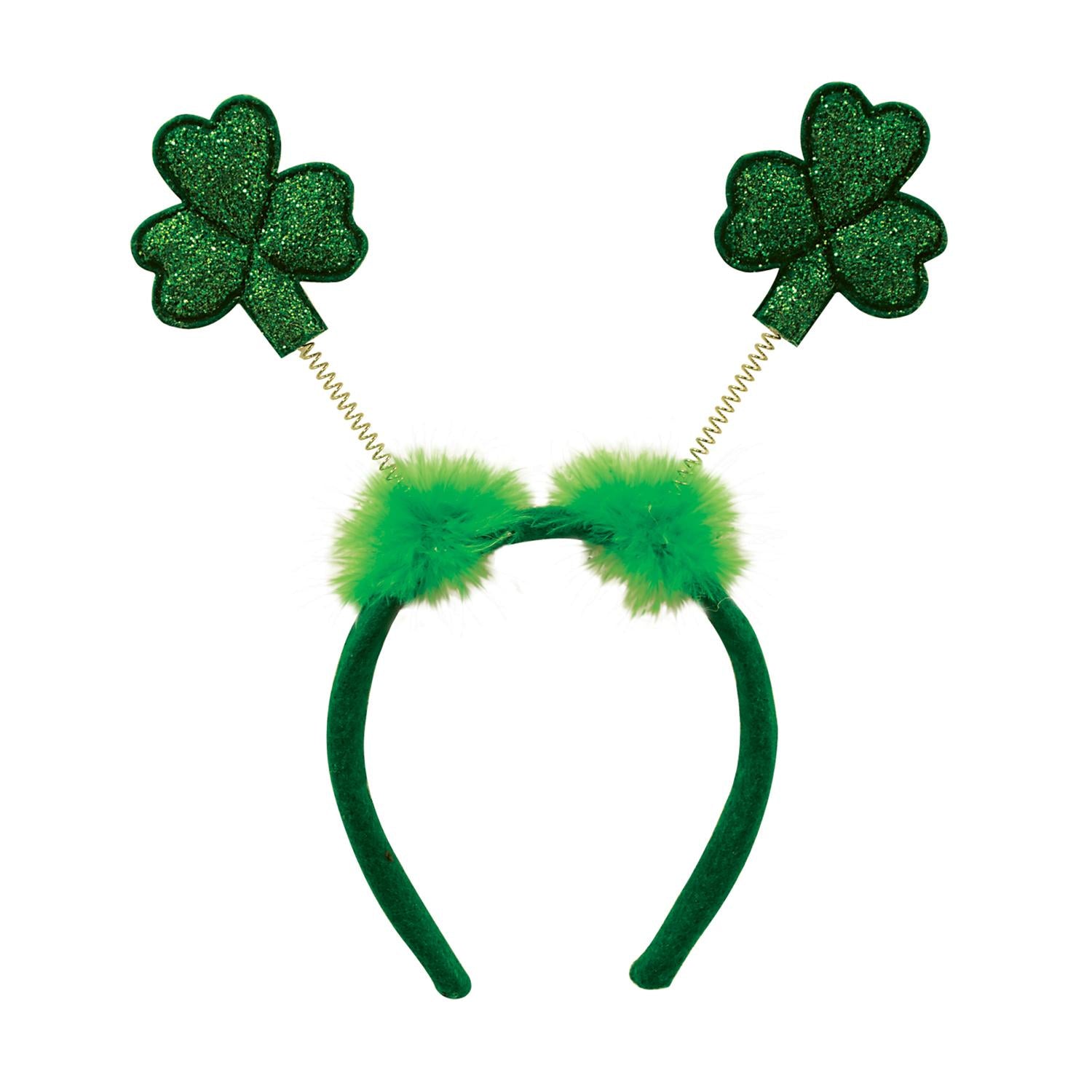 St. Patrick's Day Glittered Shamrock Boppers- Dark Green with Glitter