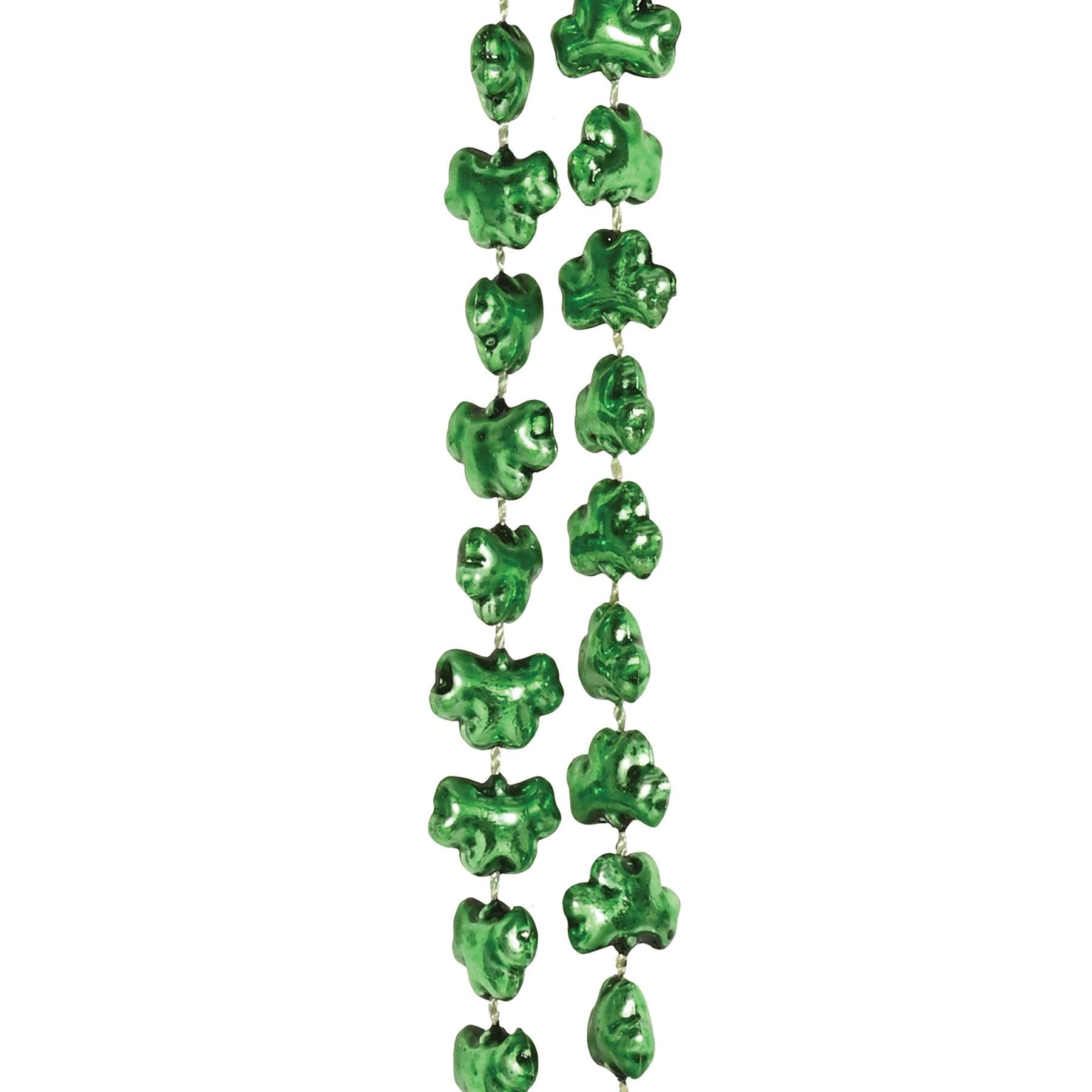 St. Patrick's Day Mini Shamrock Bead Necklaces (12 Packages)